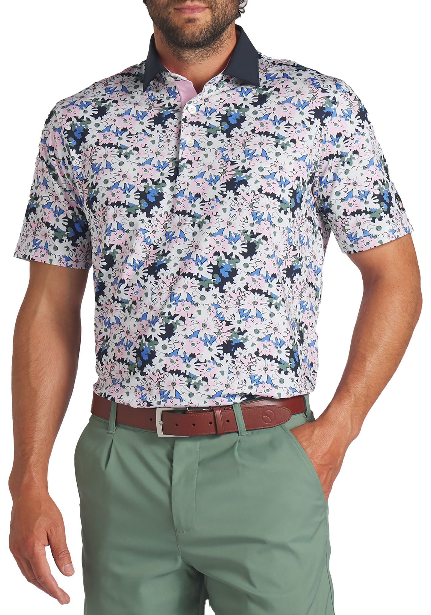 PUMA X Arnold Palmer Men s Floral Golf Polo Golf Galaxy