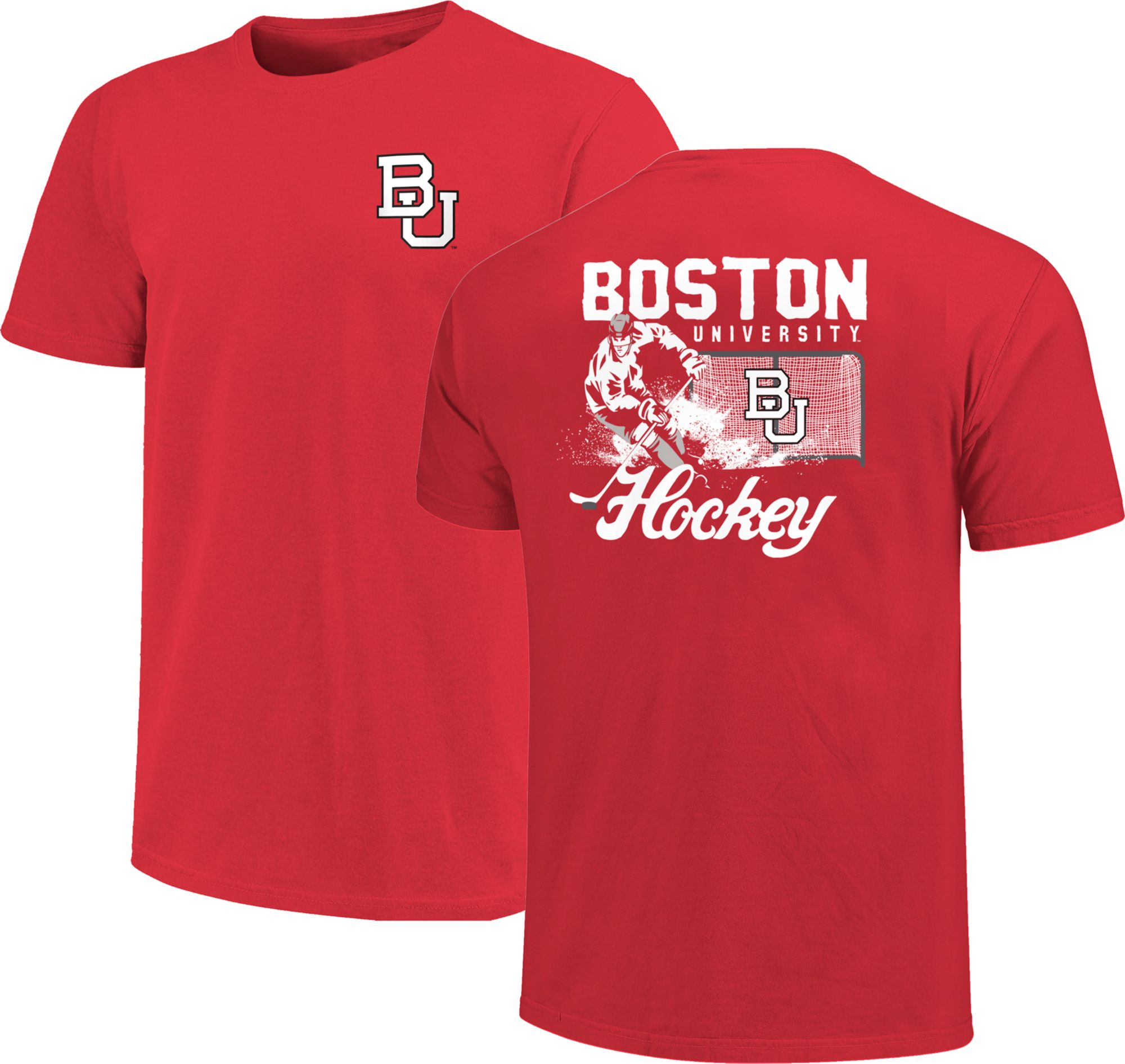 Image One Men's Boston Terriers Scarlet Vintage Hockey T-Shirt product image