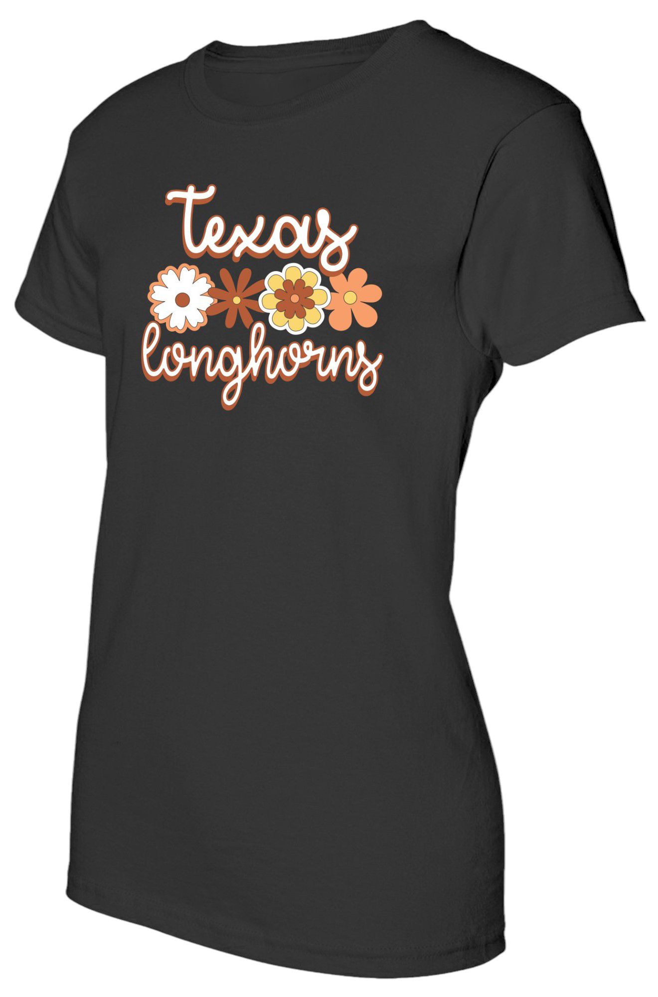 Image One Girls' Texas Longhorns Black Flower T-Shirt product image