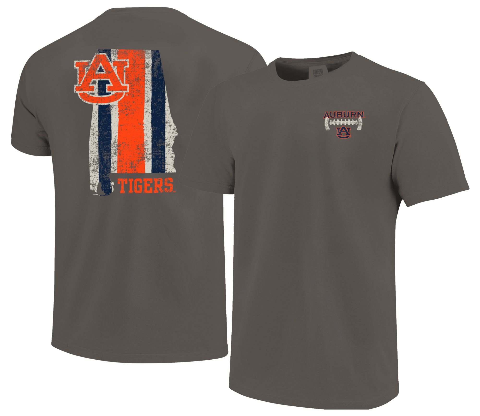 Image One Men's Auburn Tigers Grey Football Stripes T-Shirt product image