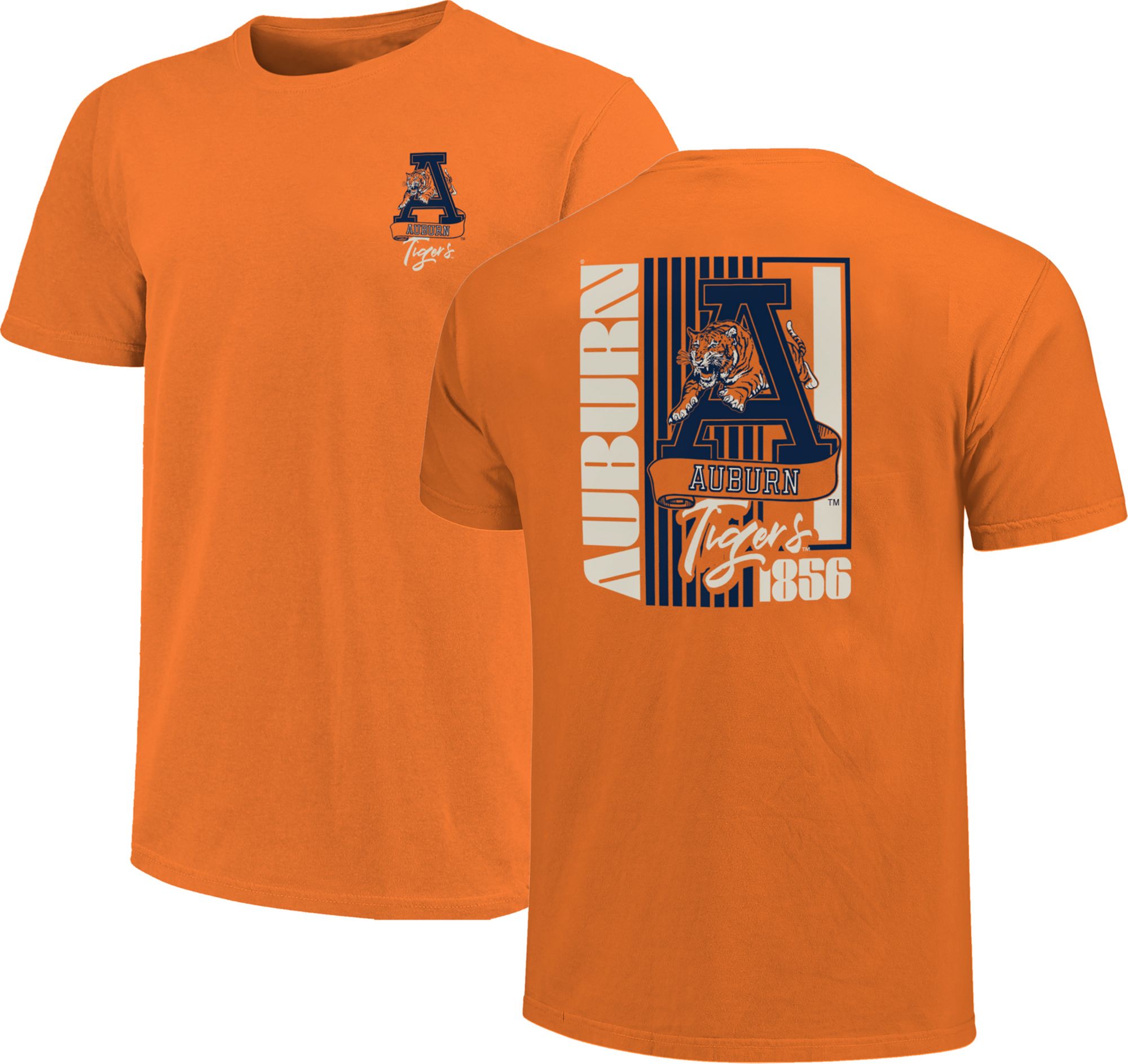 Image One Men's Auburn Tigers Orange Vintage Stripes T-Shirt product image