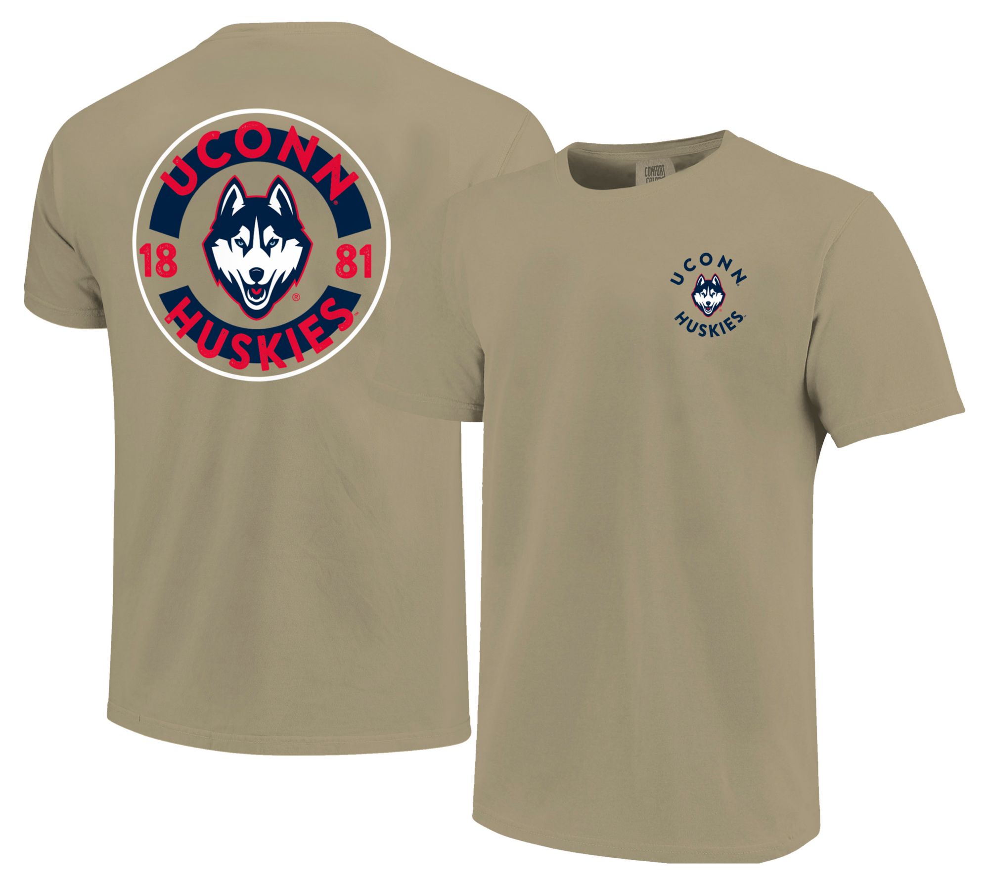 Image One Men's UConn Huskies Khaki Mascot Circle T-Shirt product image