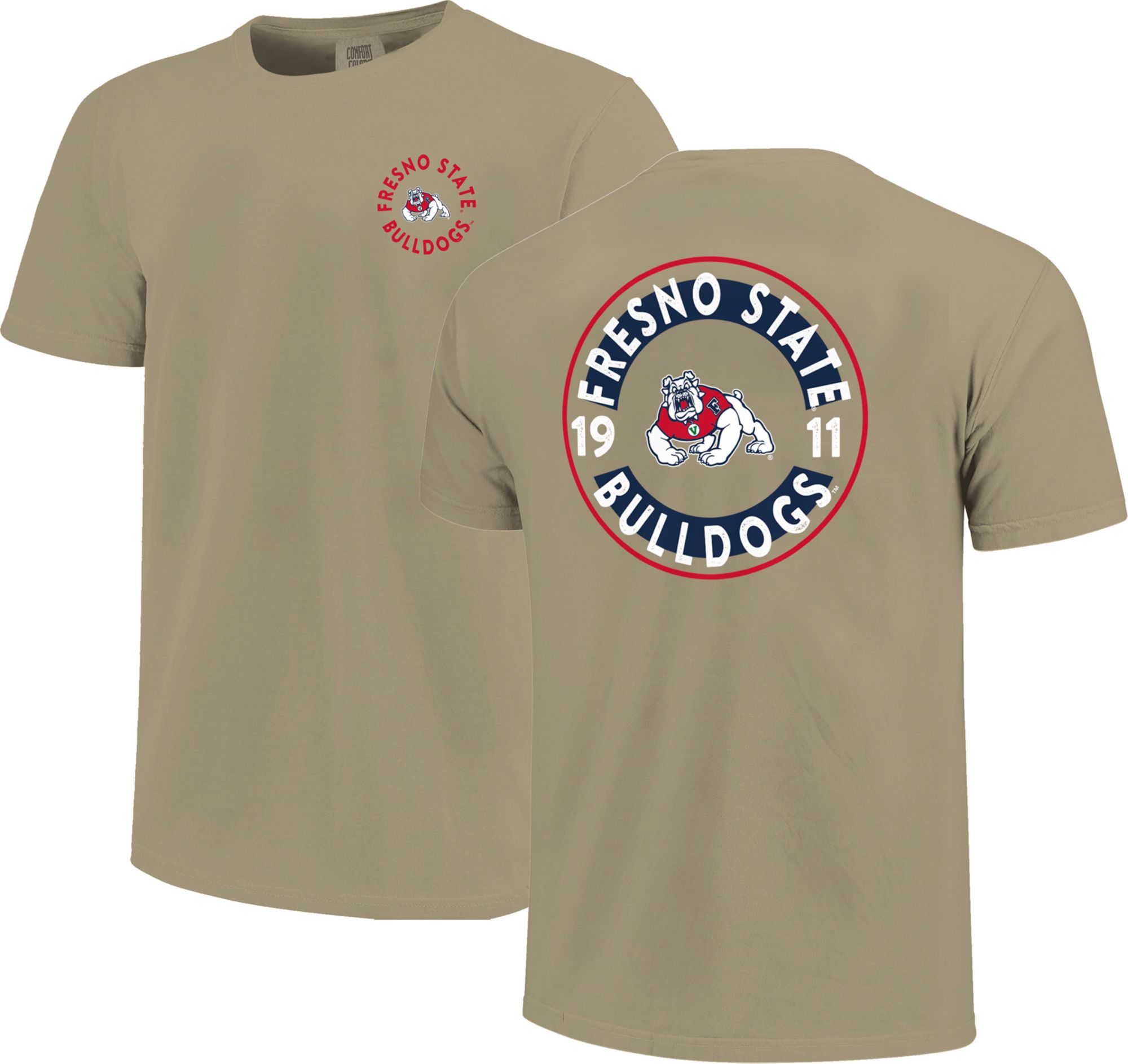 Image One Men's Fresno State Bulldogs Tan Mascot Circle T-Shirt product image