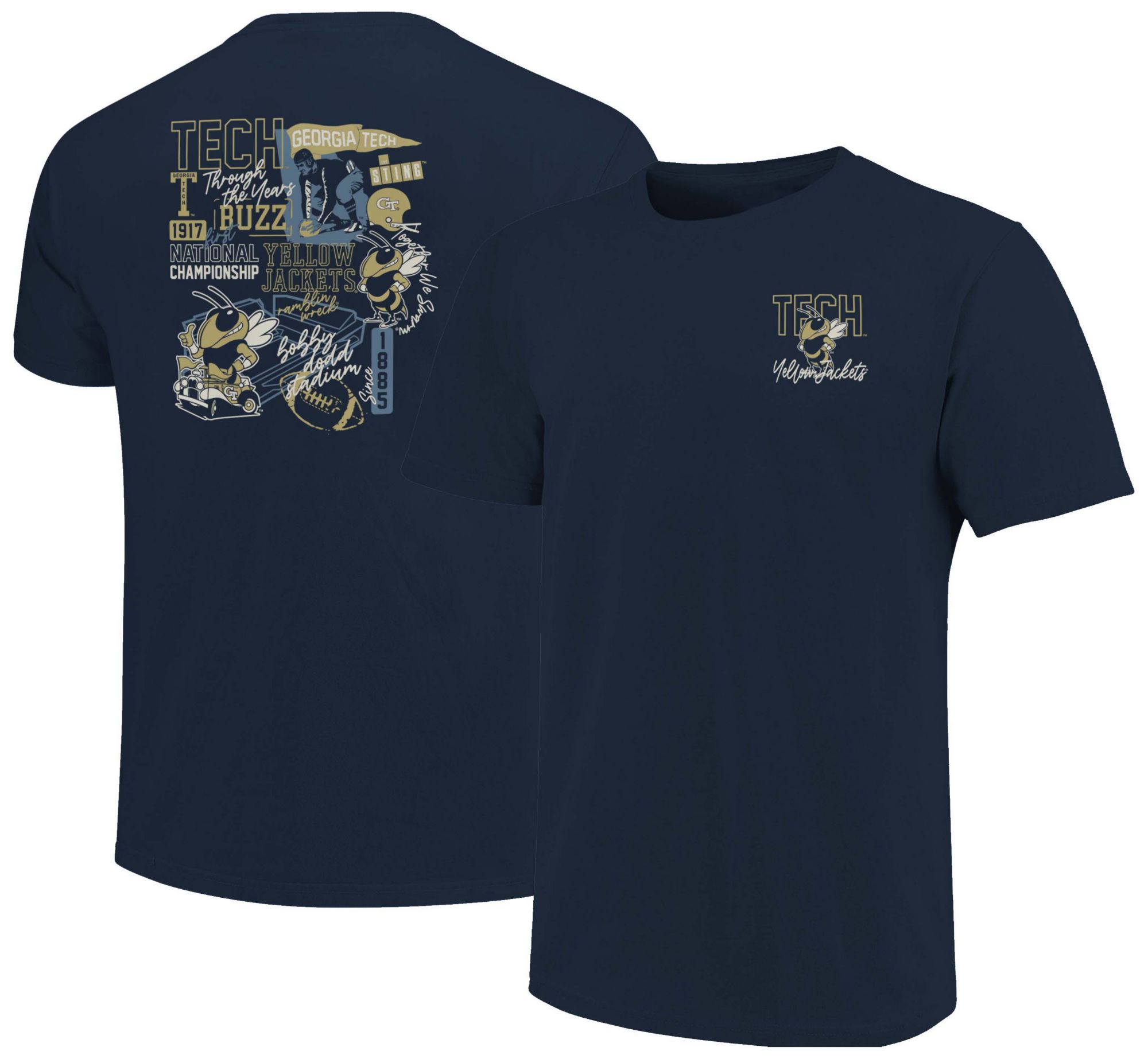 Image One Men's Georgia Tech Yellow Jackets Navy T-Shirt product image