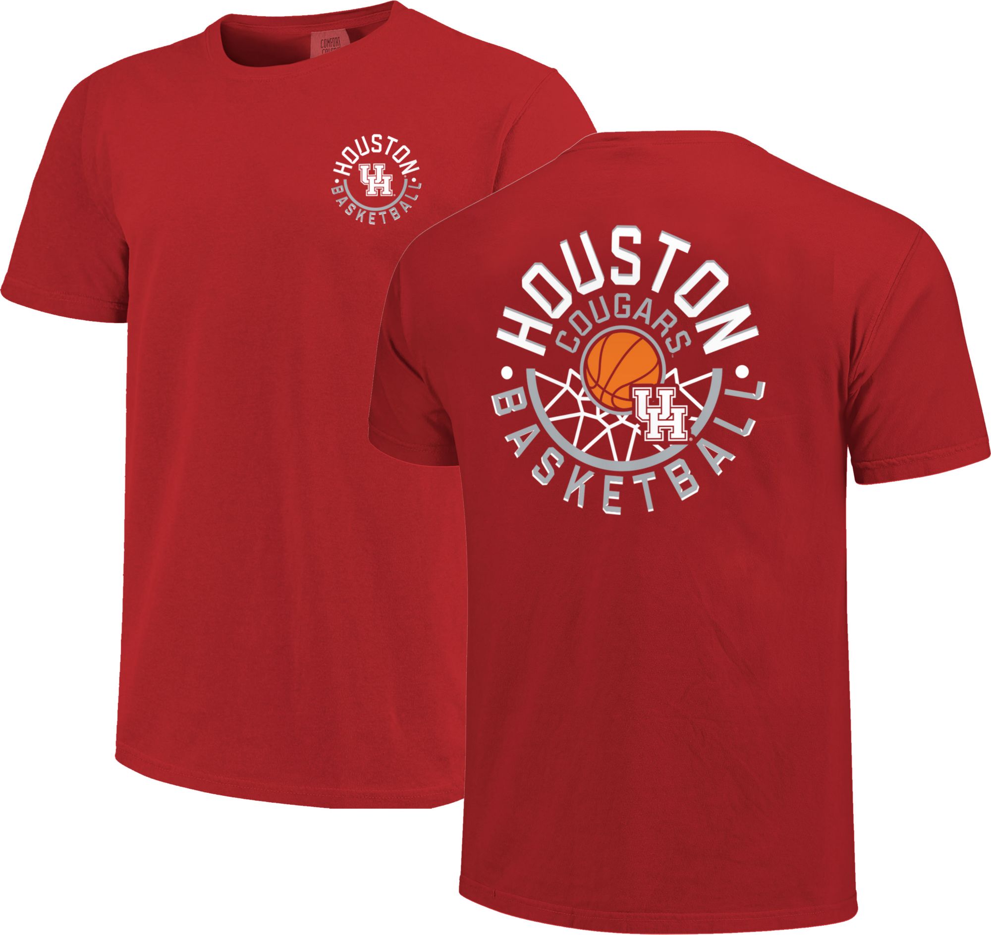 Image One Men's Houston Cougars Red Basketball Net T-Shirt
