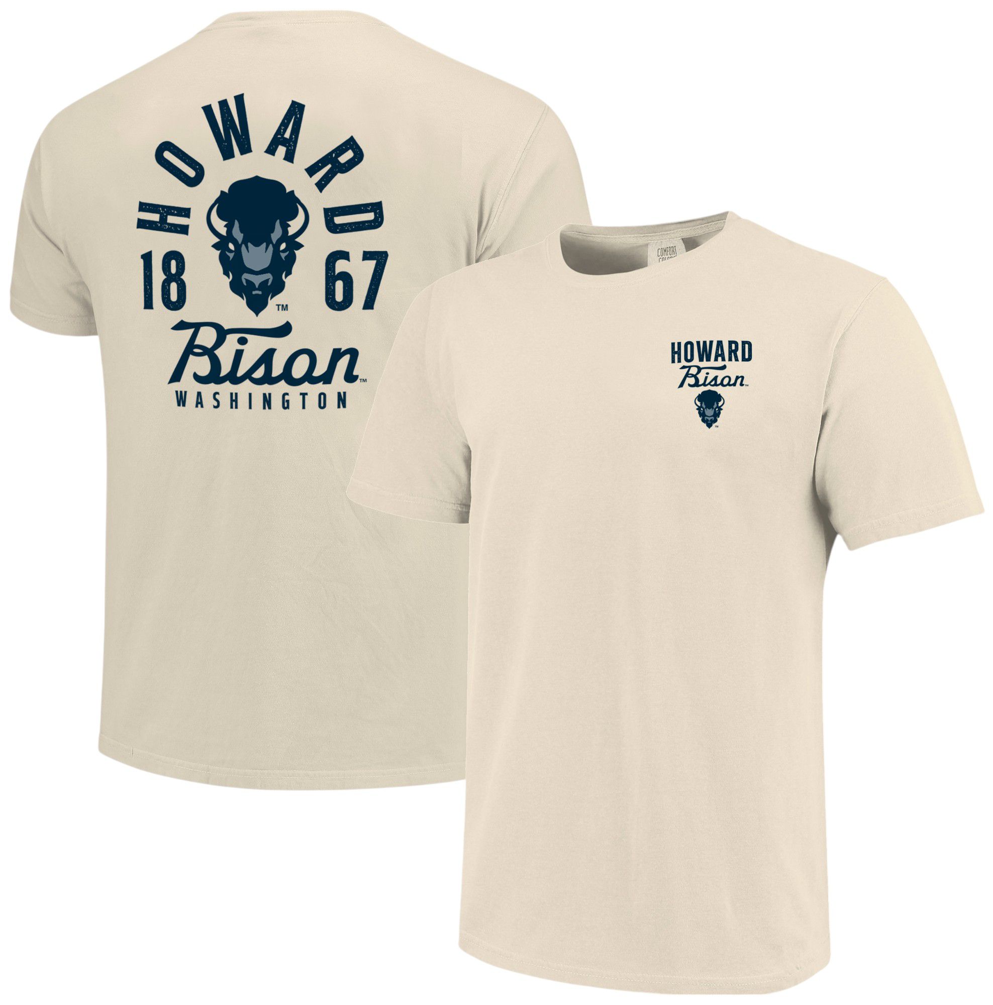 Image One Men's Howard Bison Ivory Mascot Overlay T-Shirt product image