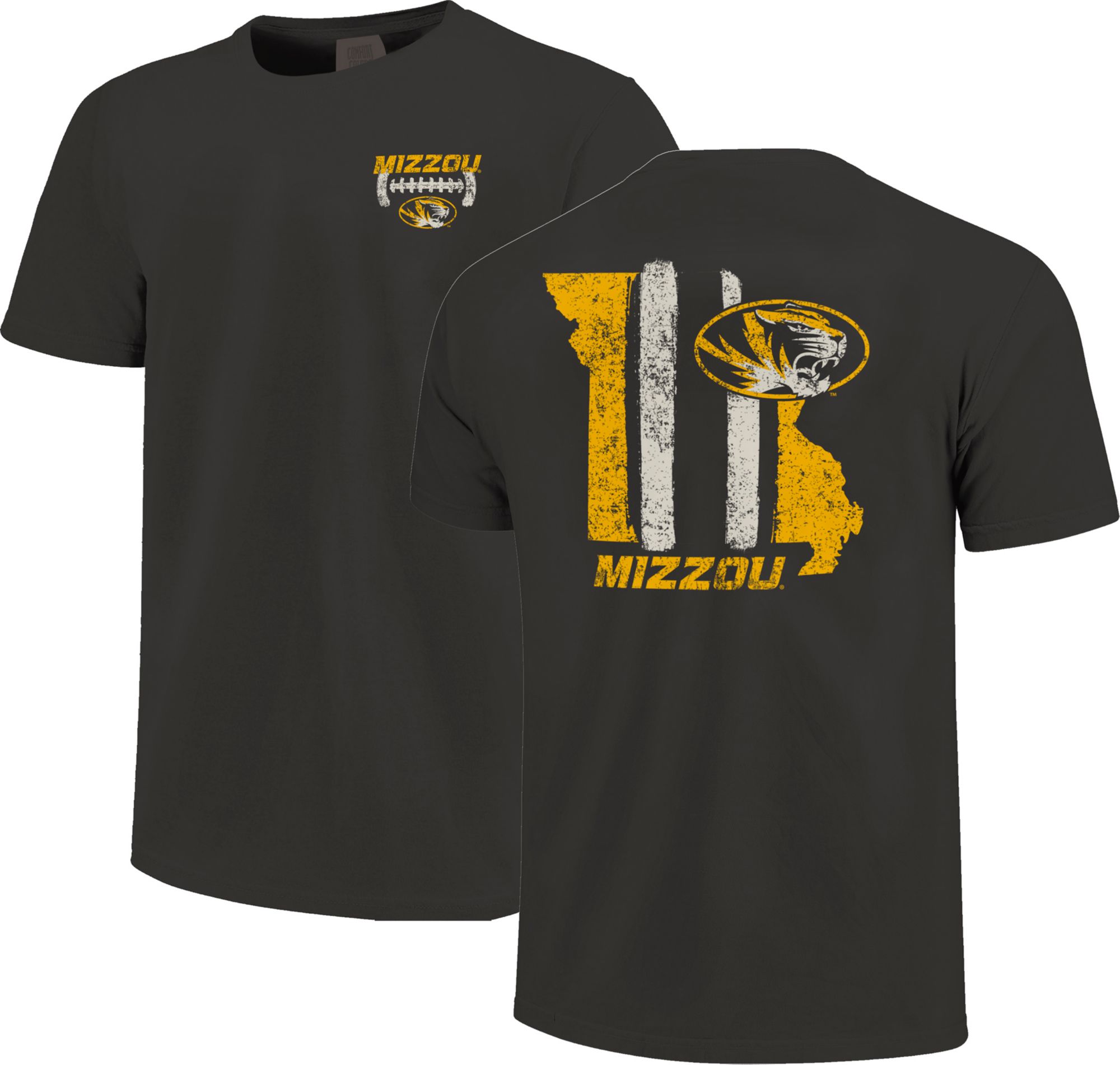 Image One Men's Missouri Tigers Grey Football Stripes T-Shirt product image