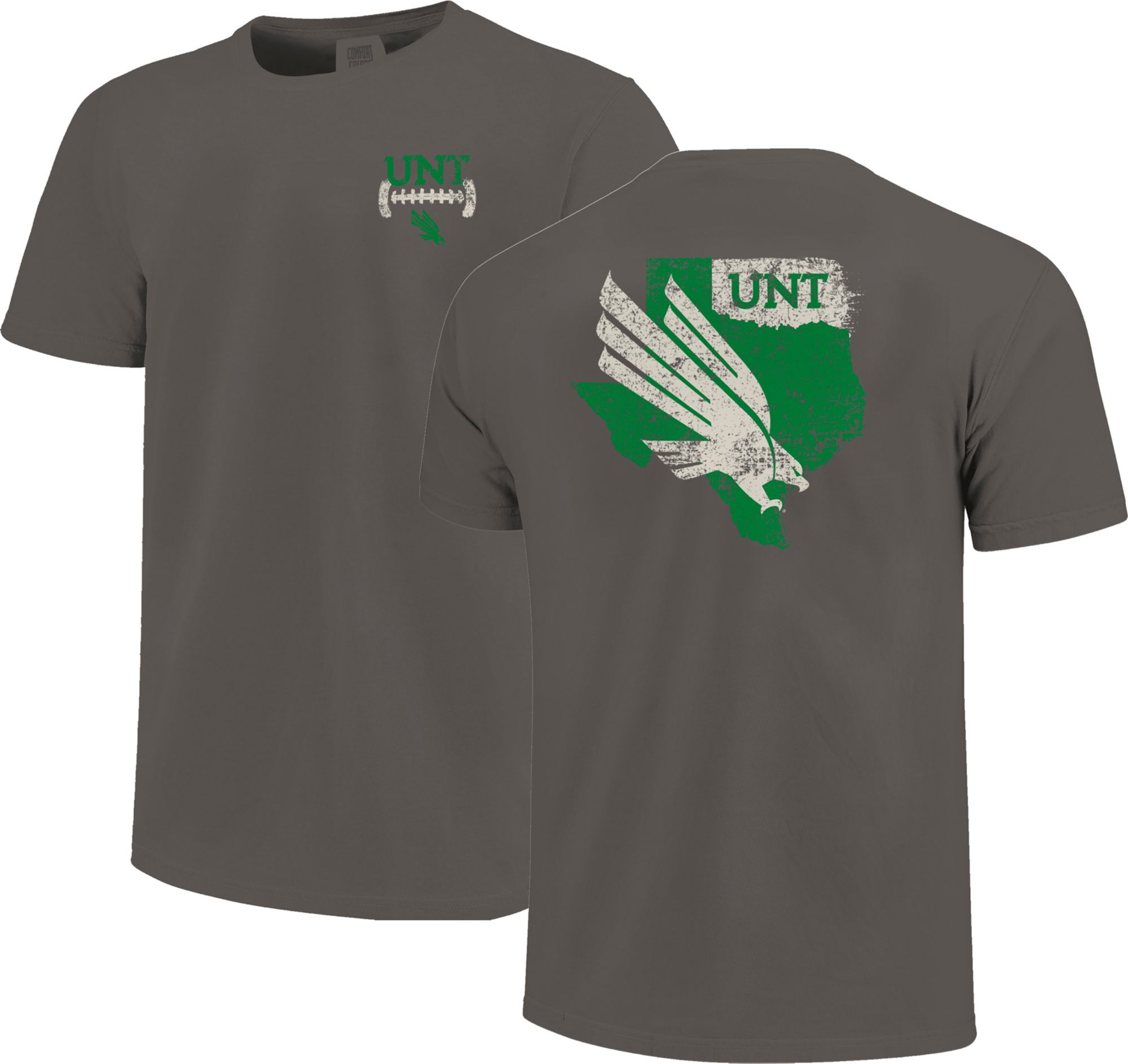 Image One Men's North Texas Mean Green Grey Football Stripes T-Shirt product image