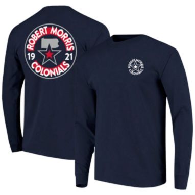 sorry, Image One Men's Robert Morris Colonials Navy Mascot Circle Long Sleeve T-Shirt is currently out of stock