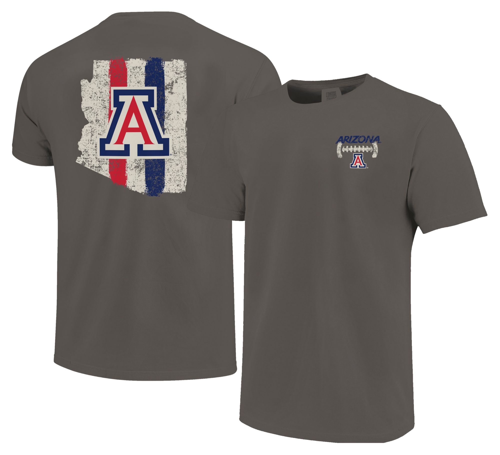 Image One Men's Arizona Wildcats Grey Football Stripes T-Shirt product image