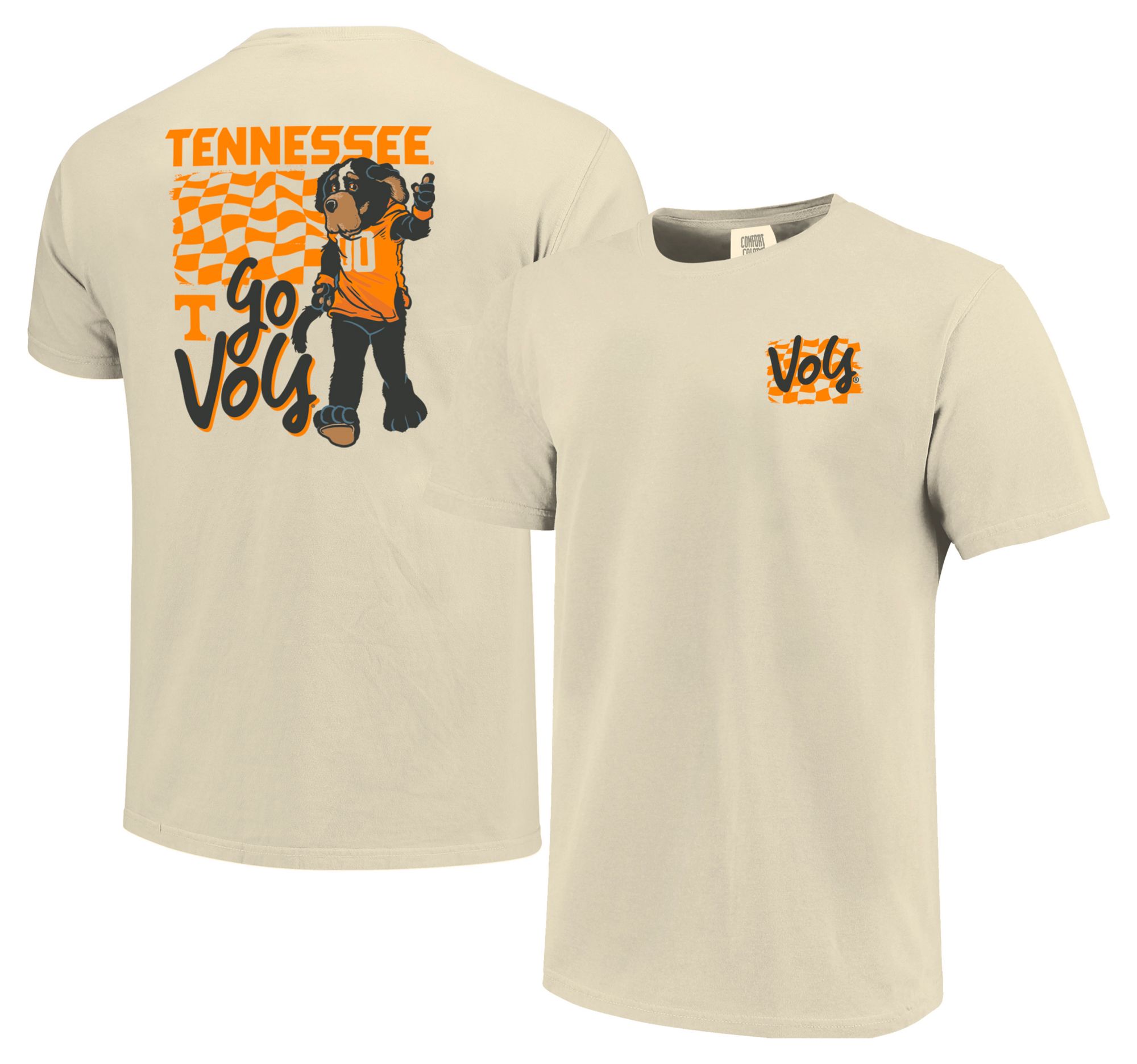 Image One Men's Tennessee Volunteers Ivory Mascot Checkerboard T-Shirt product image