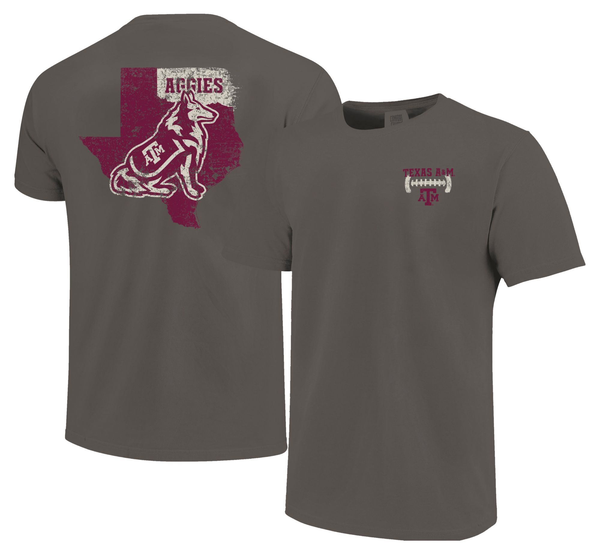 Image One Men's Texas A&M Aggies Grey Football Stripes T-Shirt product image