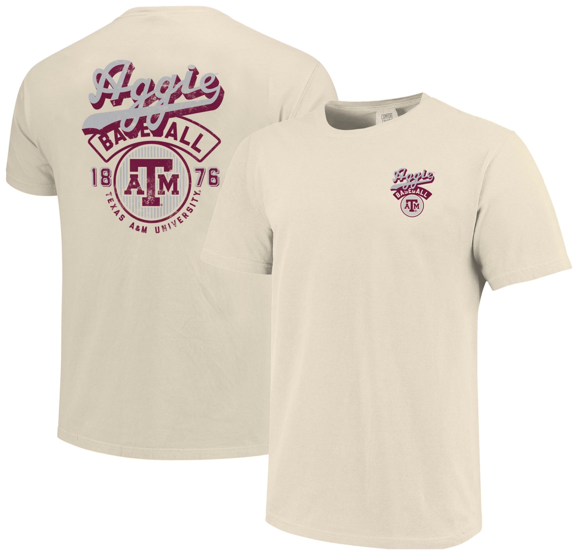 Image One Men's Texas A&M Aggies Ivory Baseball Logo T-Shirt product image
