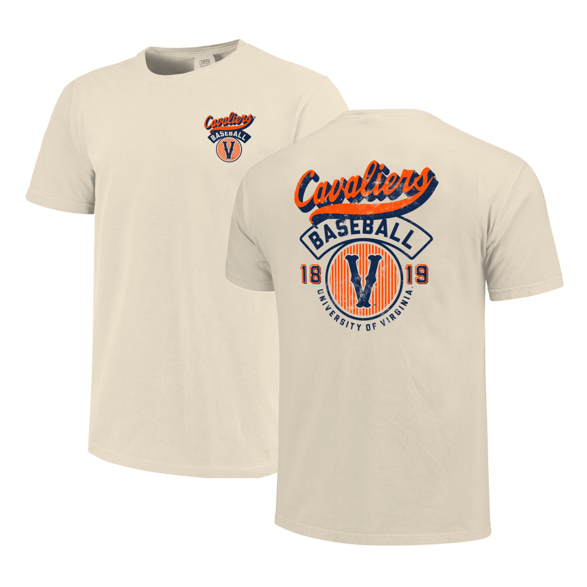 Image One Men's Virginia Cavaliers Ivory Baseball T-Shirt product image