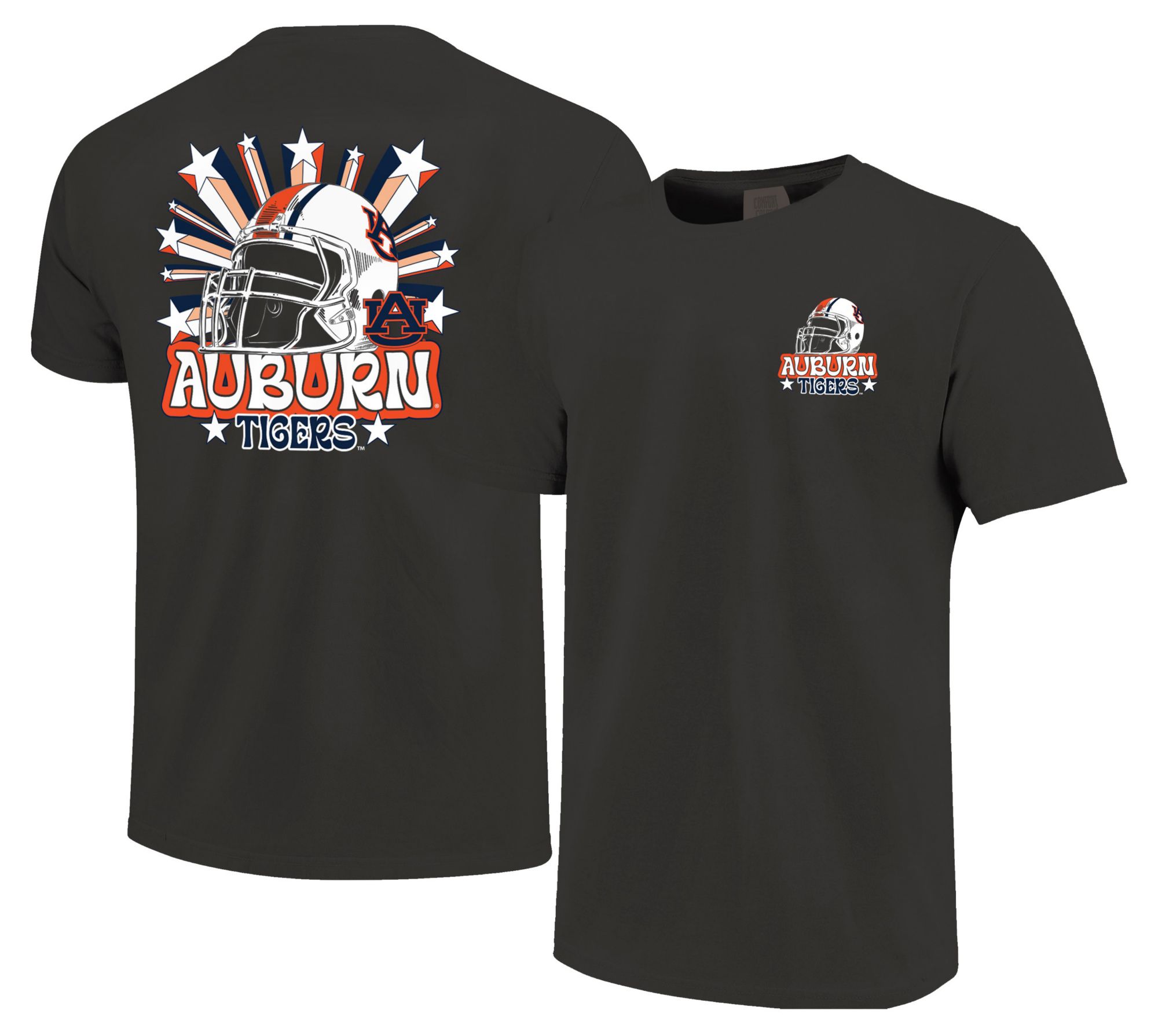 Image One Men's Auburn Tigers Grey Helmet Star T-Shirt product image