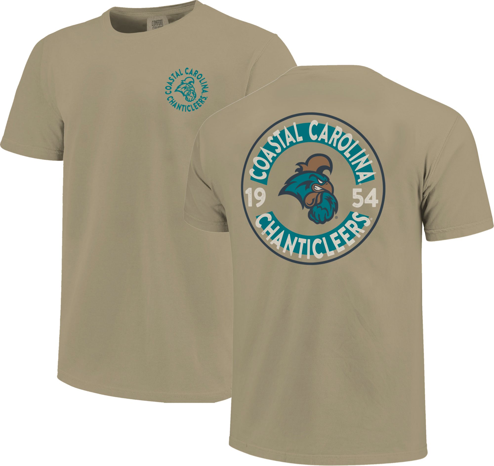 Image One Men's Coastal Carolina Chanticleers Khaki Mascot Circle T-Shirt product image