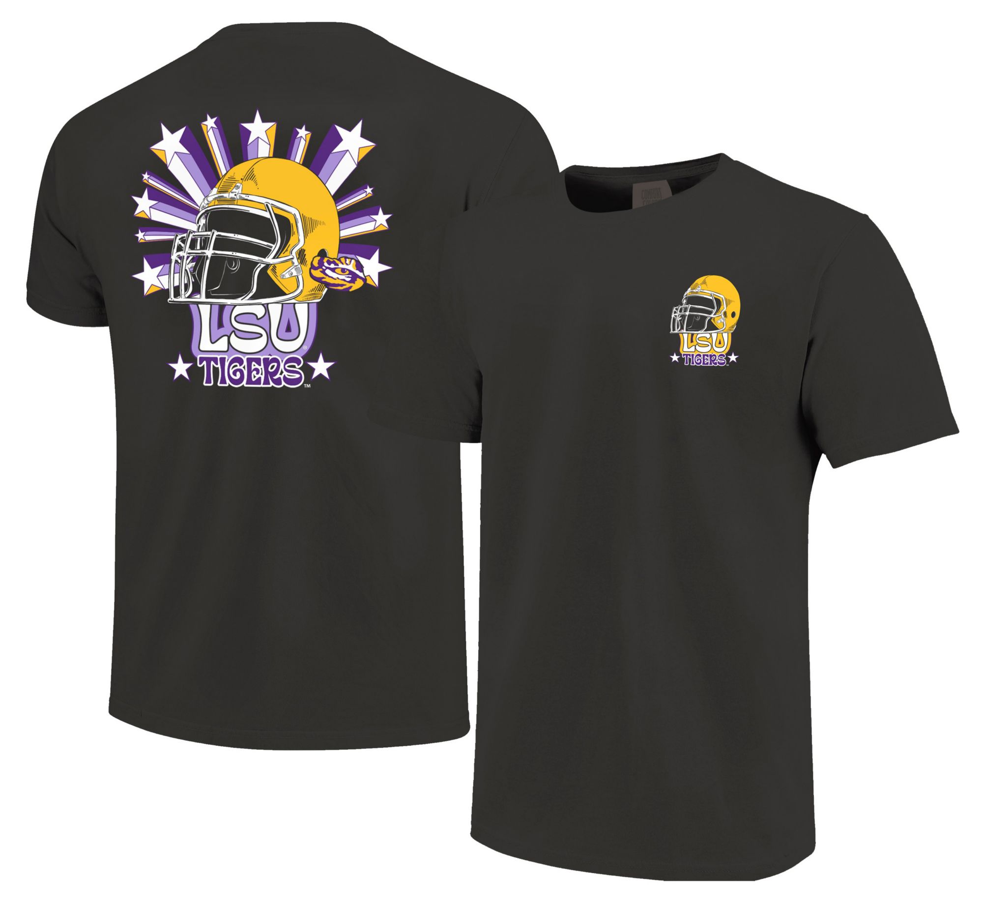 Image One Men's LSU Tigers Grey Helmet Star T-Shirt product image