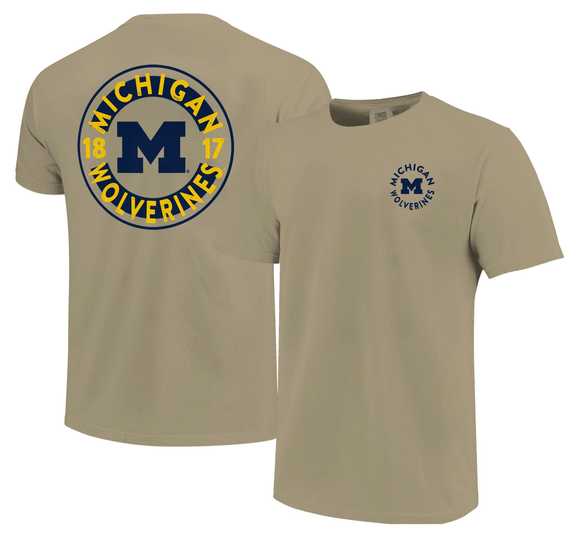 Image One Men's Michigan Wolverines Khaki Mascot Circle T-Shirt product image