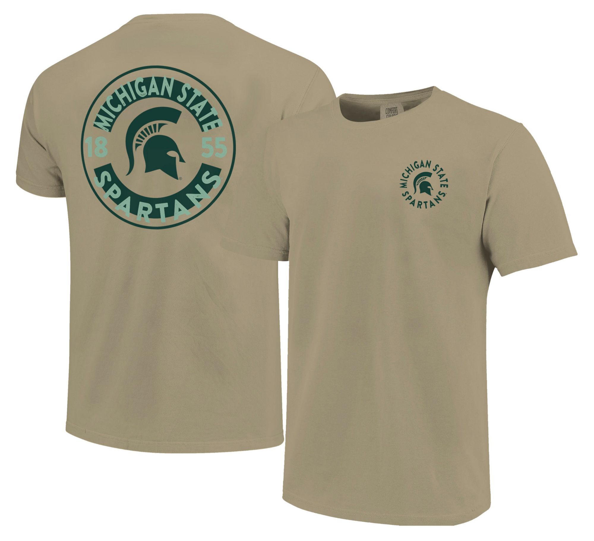 Image One Men's Michigan State Spartans Khaki Mascot Circle T-Shirt product image
