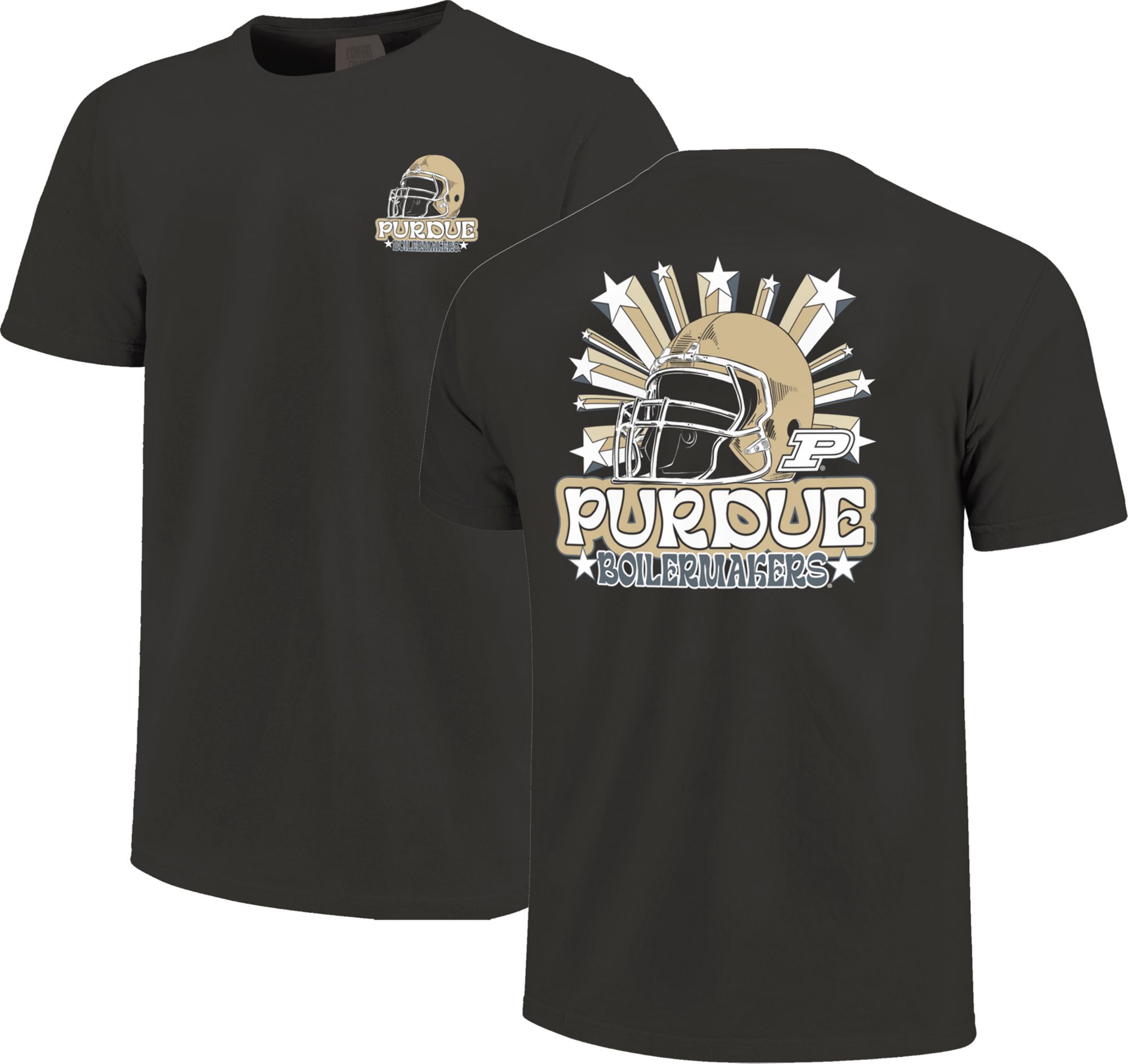 Image One Men's Purdue Boilermakers Grey Helmet Star T-Shirt product image