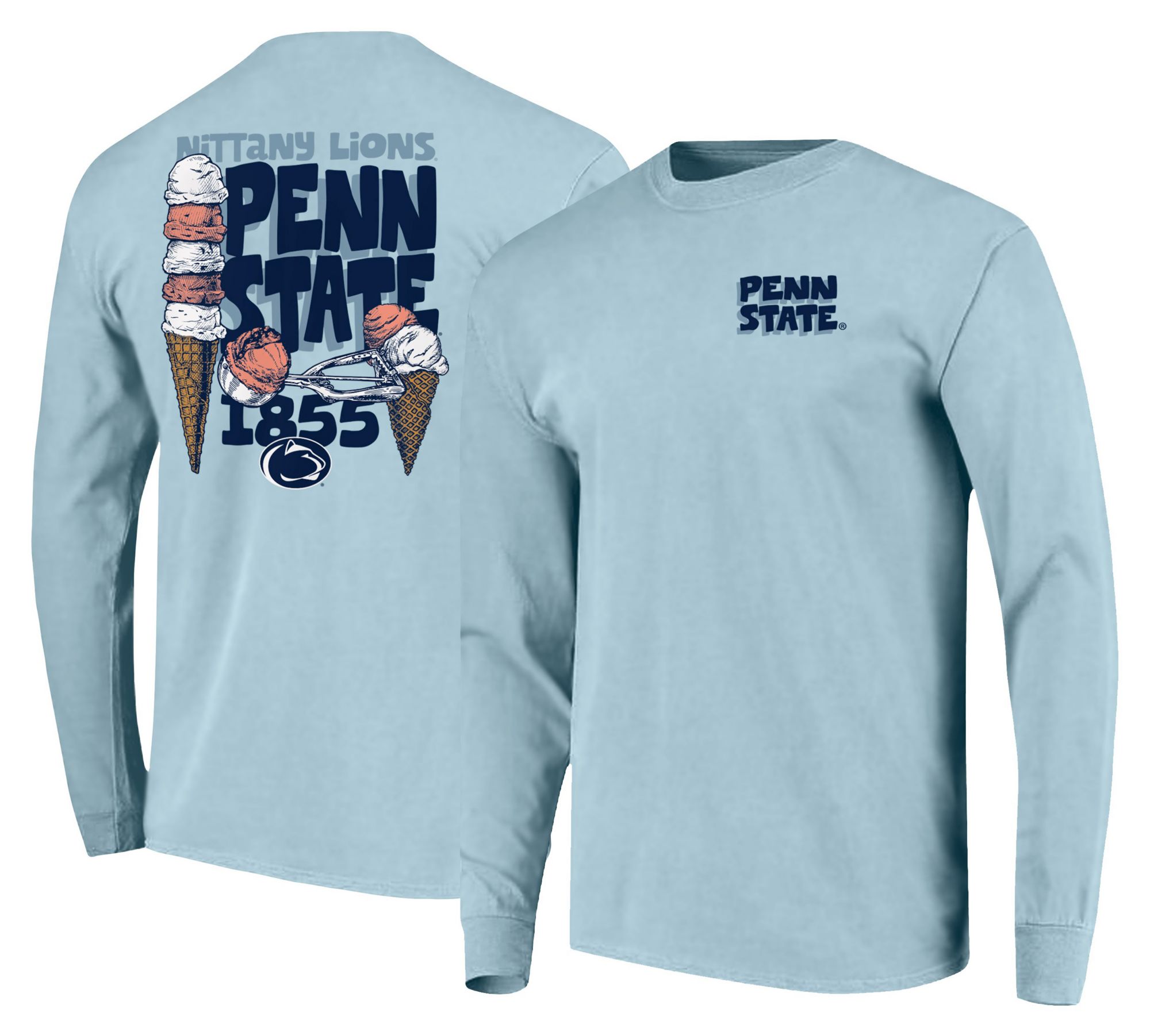 Image One Men's Penn State Nittany Lions Light Blue Creamery Long Sleeve T-Shirt product image