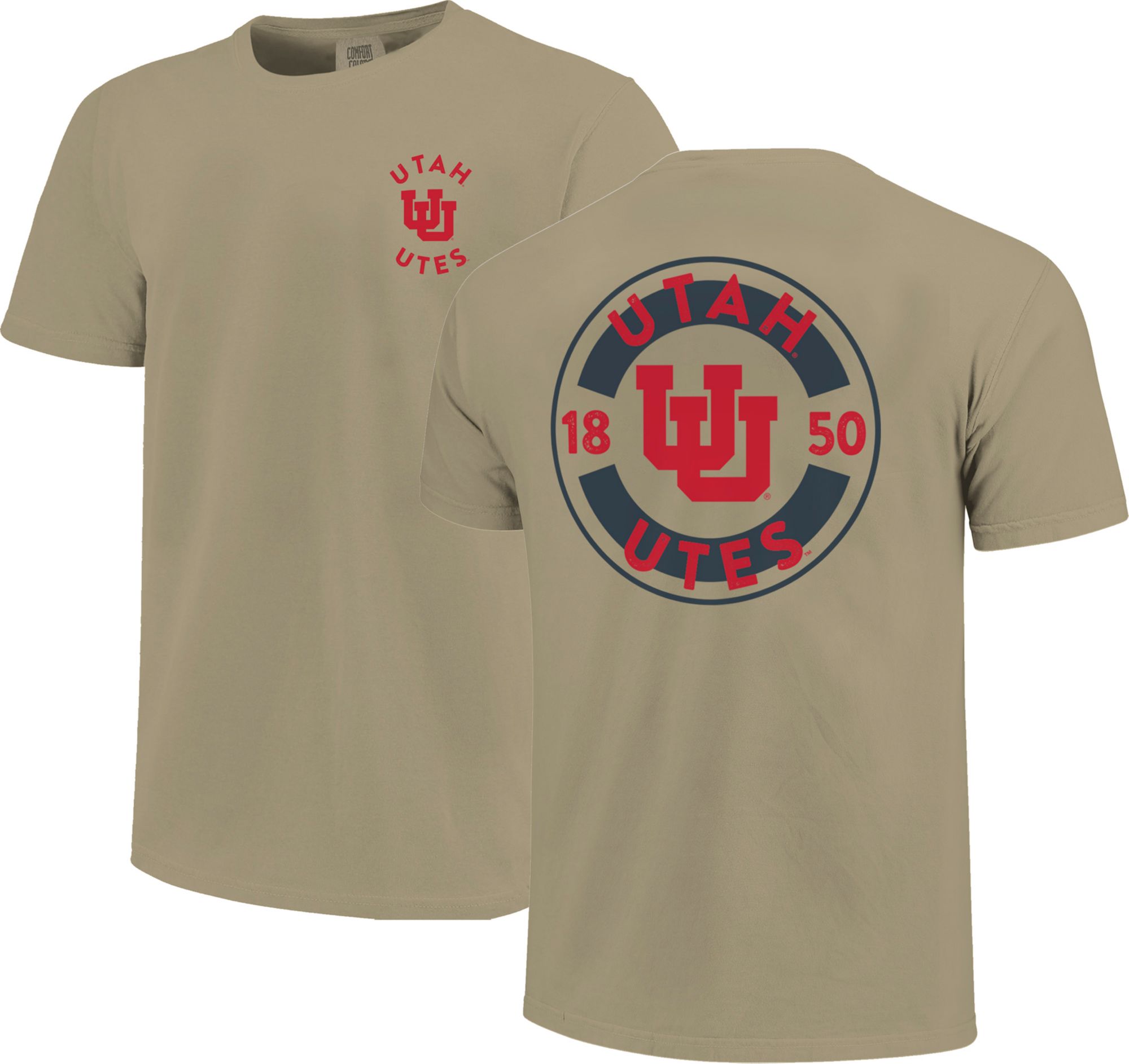 Image One Men's Utah Utes Khaki Mascot Circle T-Shirt product image