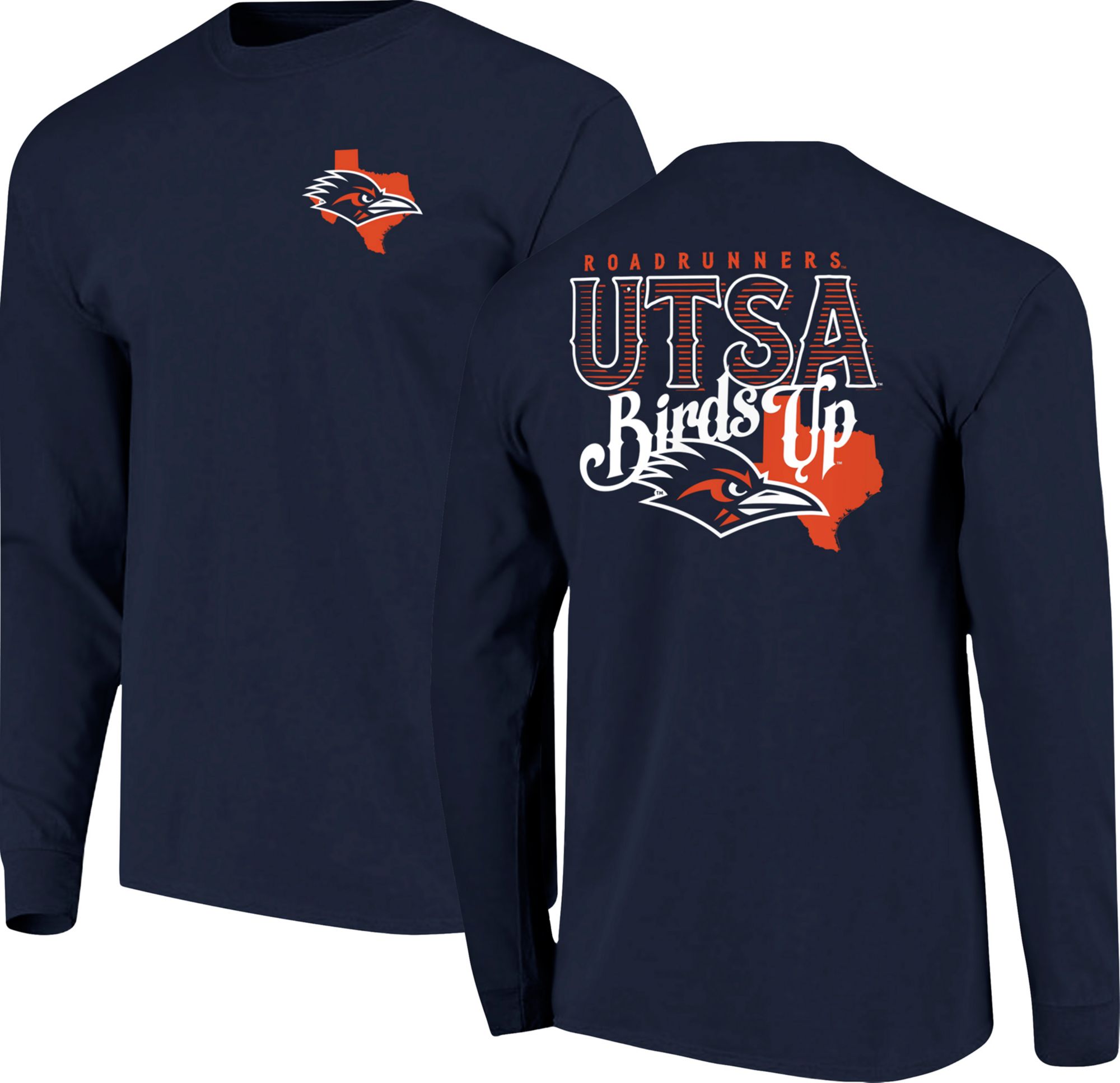 Image One Men's UT San Antonio Roadrunners Navy Bird Call Long Sleeve T-Shirt product image