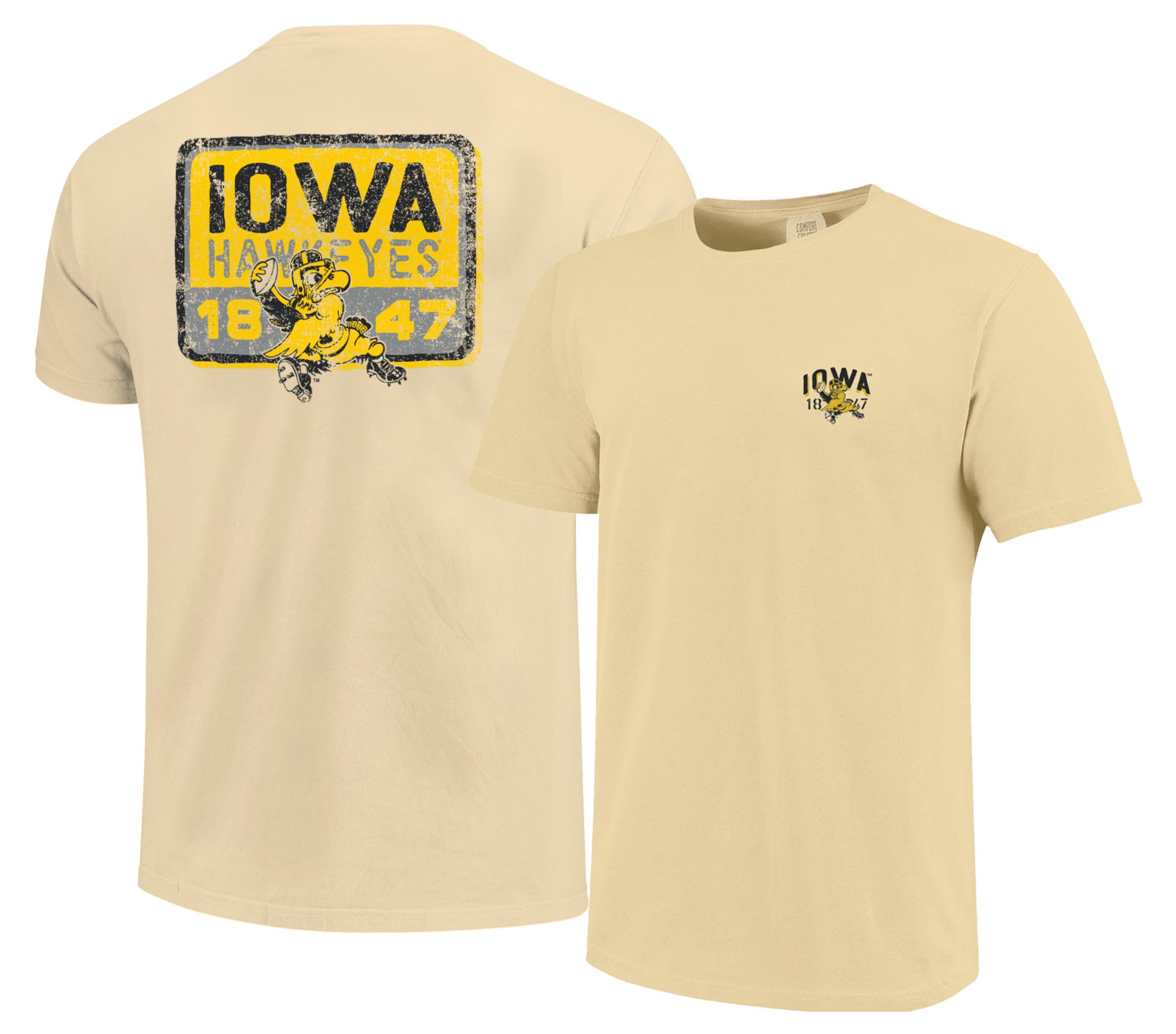 Image One Youth Iowa Hawkeyes Yellow Crumpled Sign T-Shirt product image