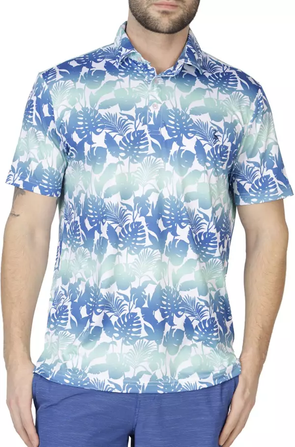Tailorbyrd Men's Gradient Floral Performance Polo