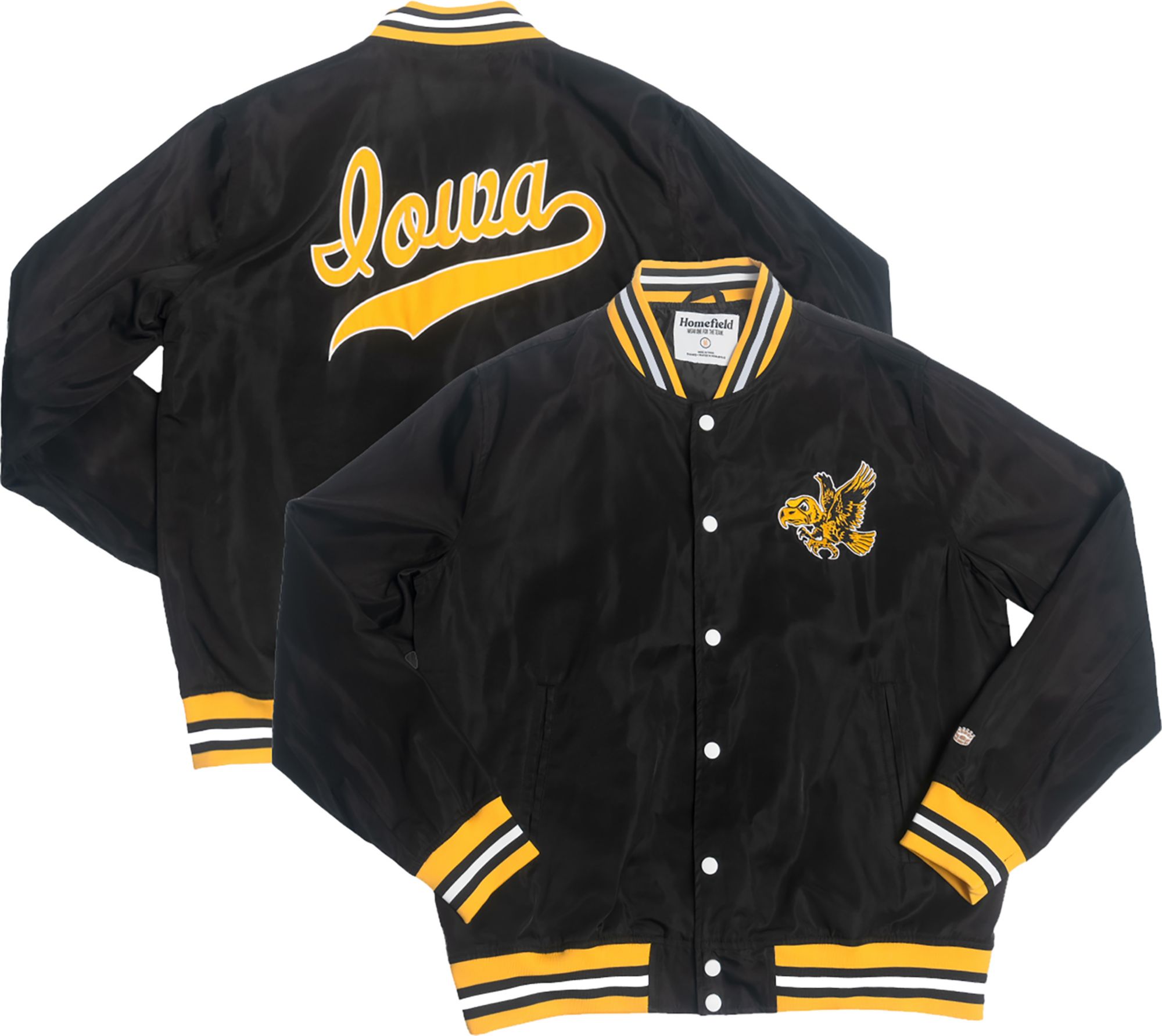 Homefield Men's Iowa Hawkeyes Black Bomber Jacket product image