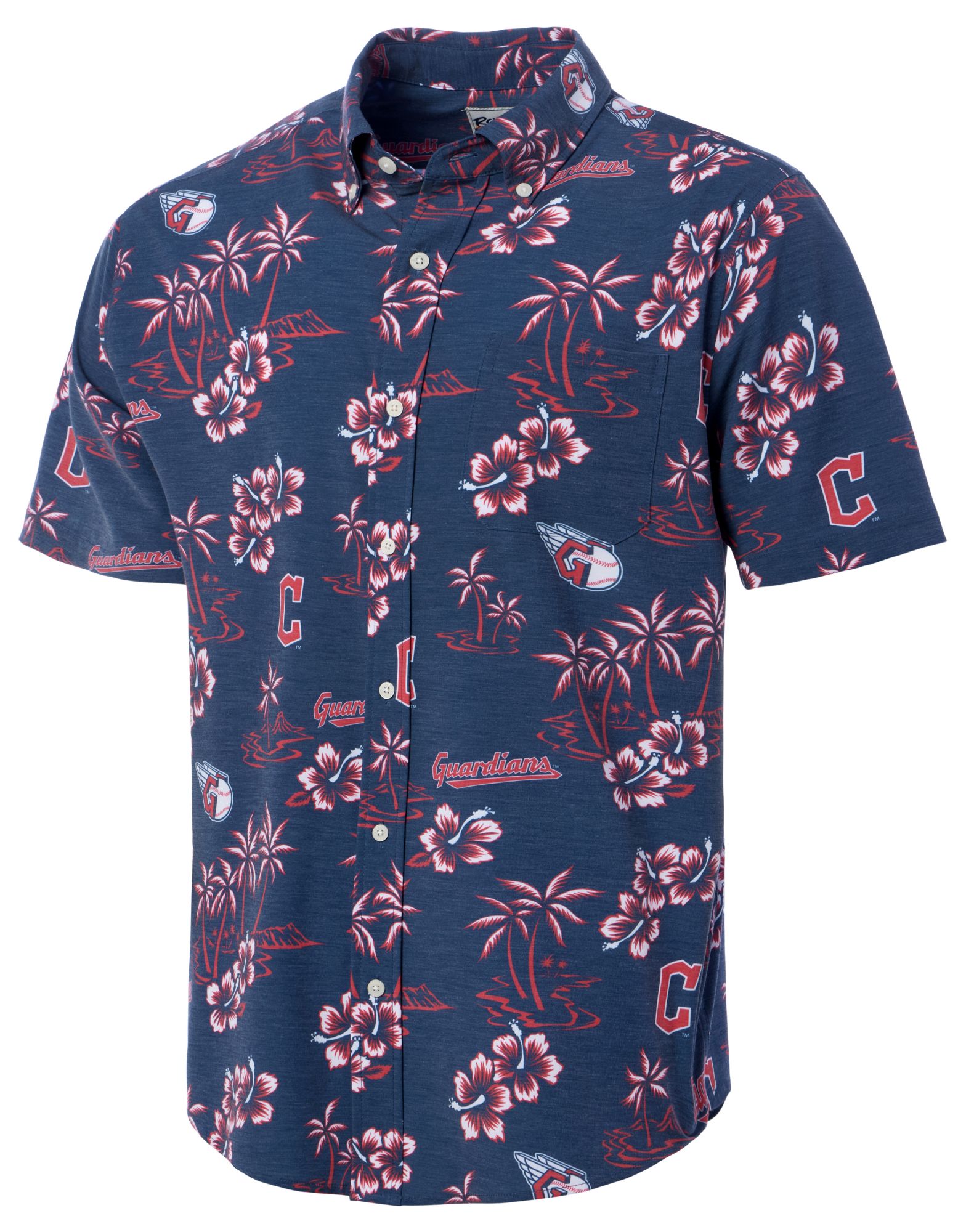 Reyn Spooner Adult Cleveland Guardians Navy Kekai Button-Down Shirt product image