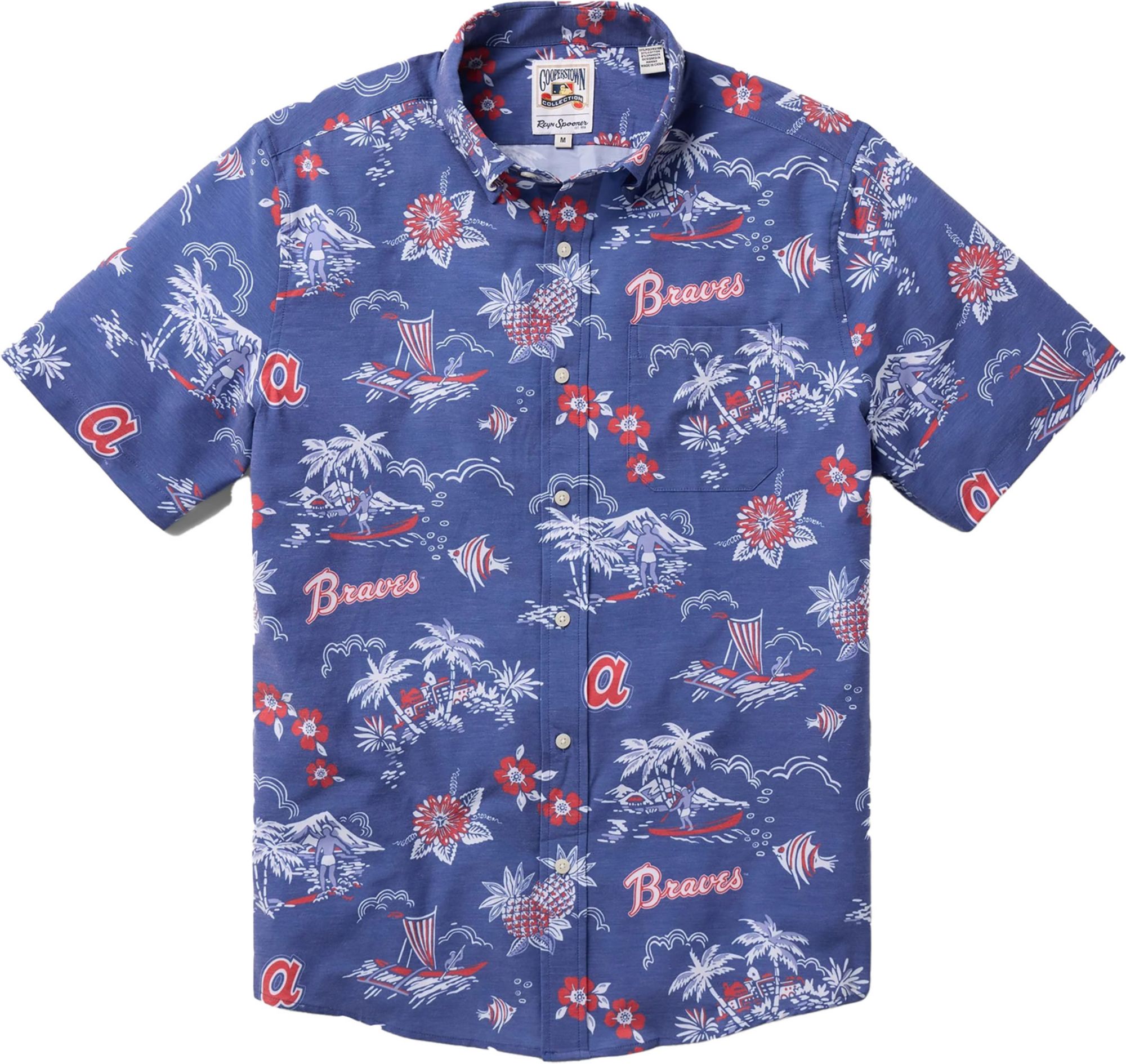 Reyn Spooner Men's Atlanta Braves Blue Kekai Button-Down Shirt product image