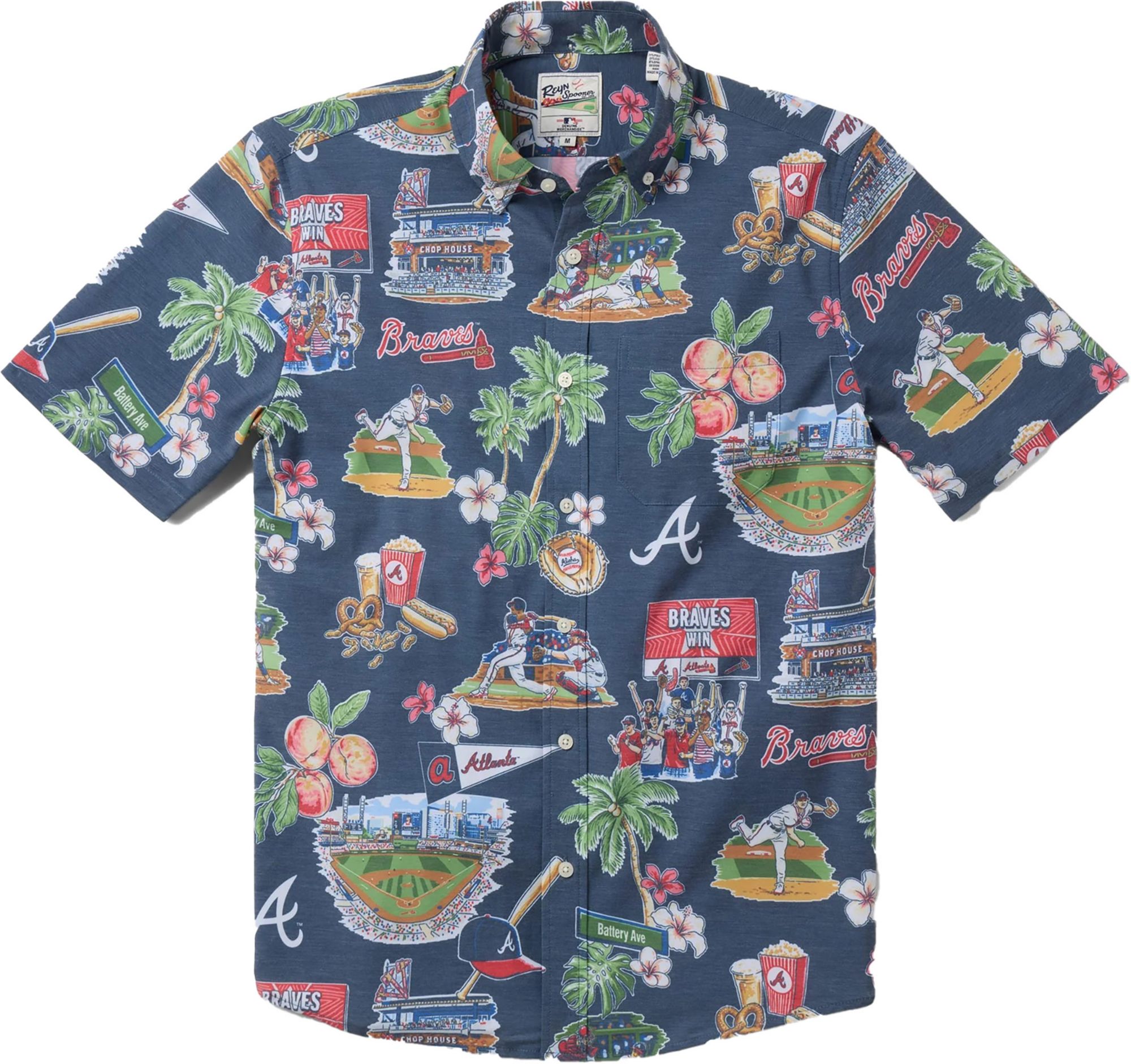 Reyn Spooner Men's Atlanta Braves Navy Scenic Button-Down Shirt product image