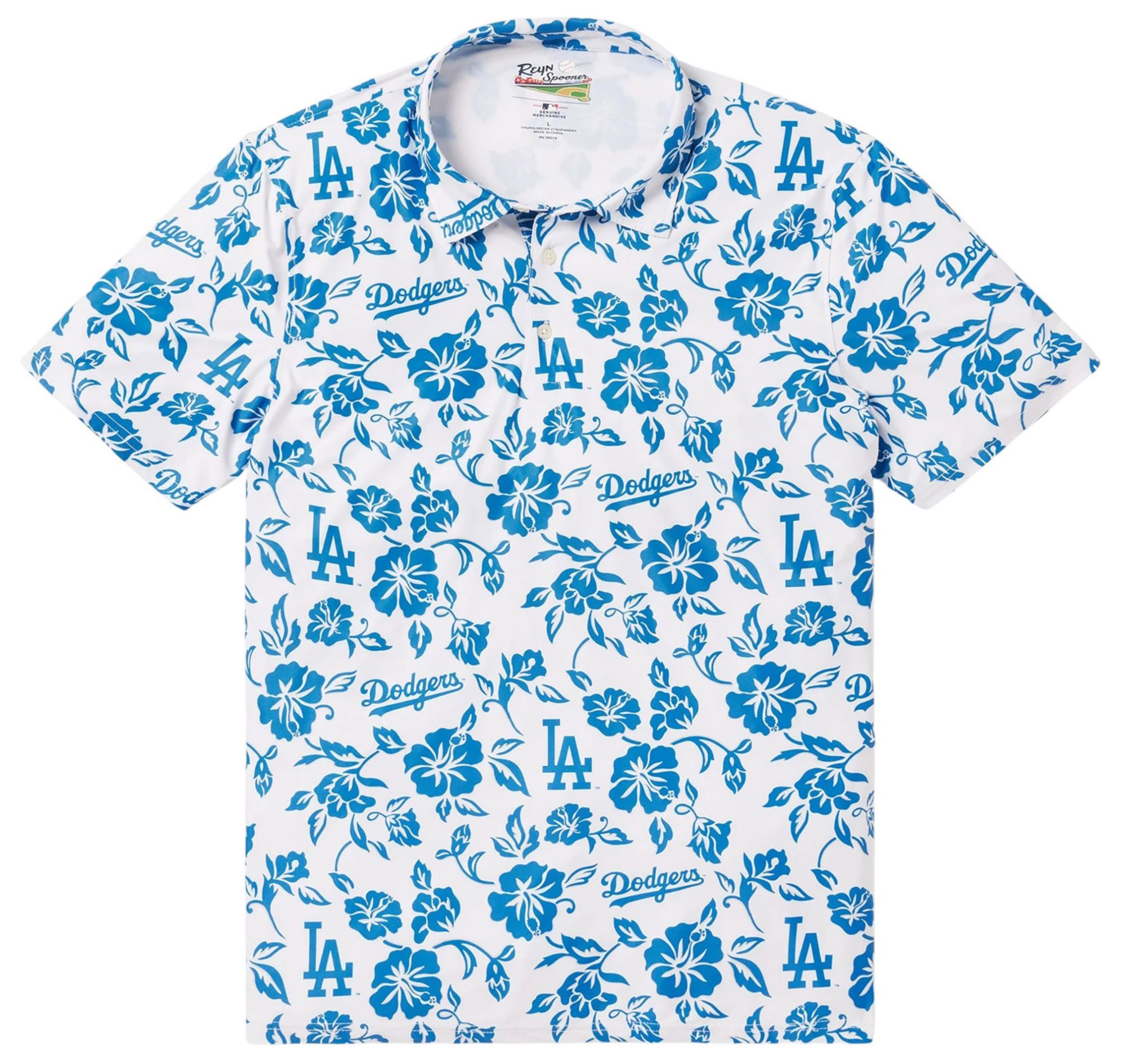 Reyn Spooner Men's Los Angeles Dodgers White Gameday Polo product image