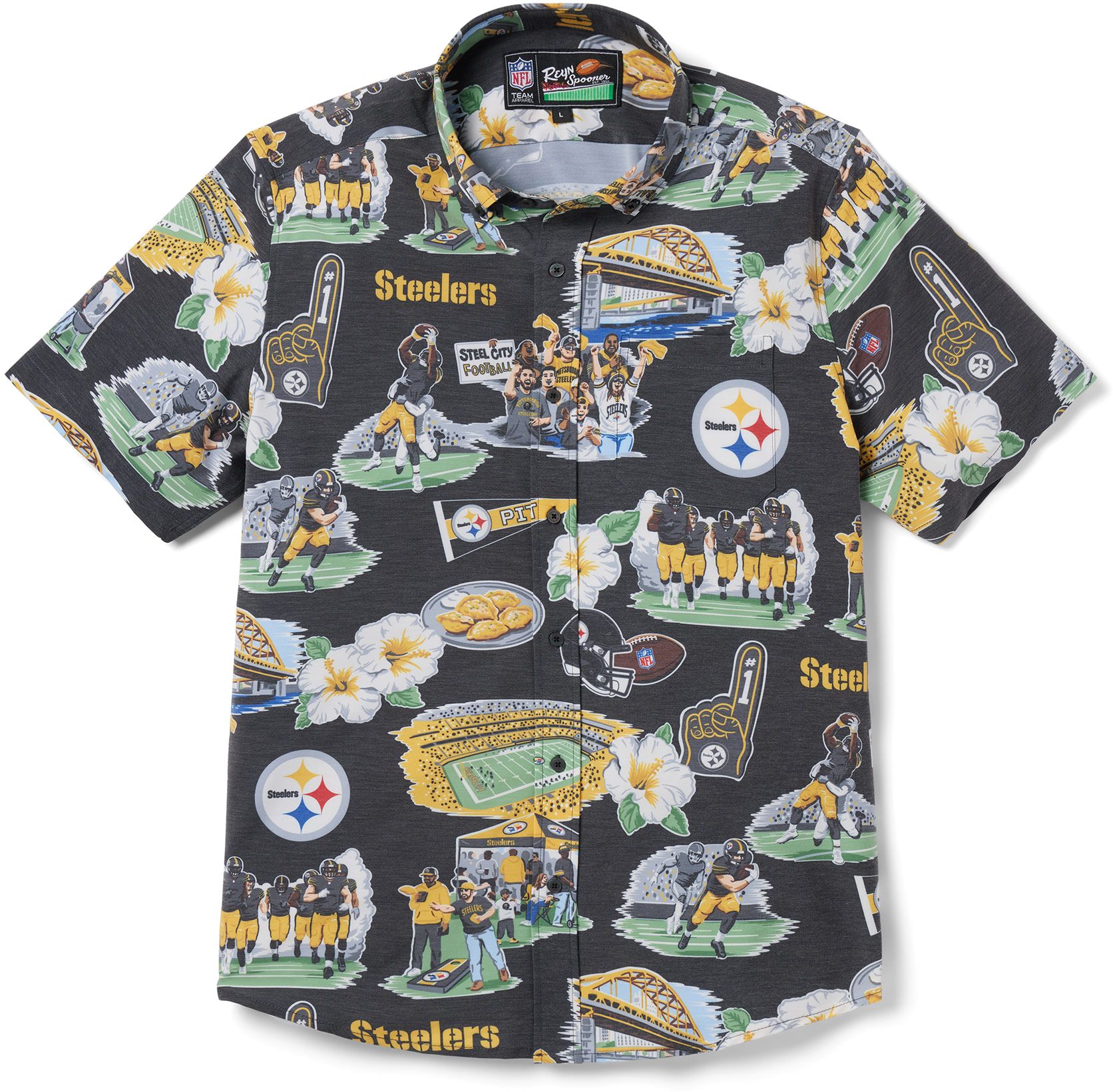 Reyn Spooner Men's Pittsburgh Steelers Scenic Black Button-Down Shirt product image