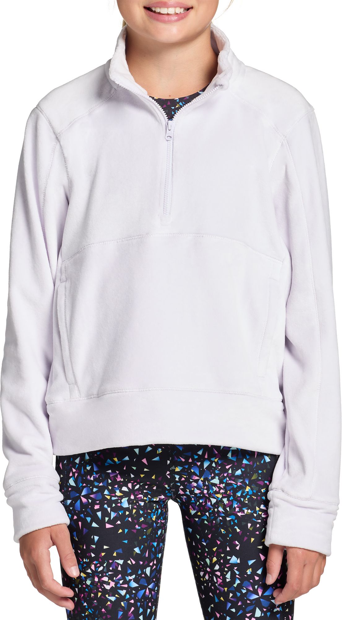 DSG Girls' Velour Fleece 1/2 Zip Pullover product image
