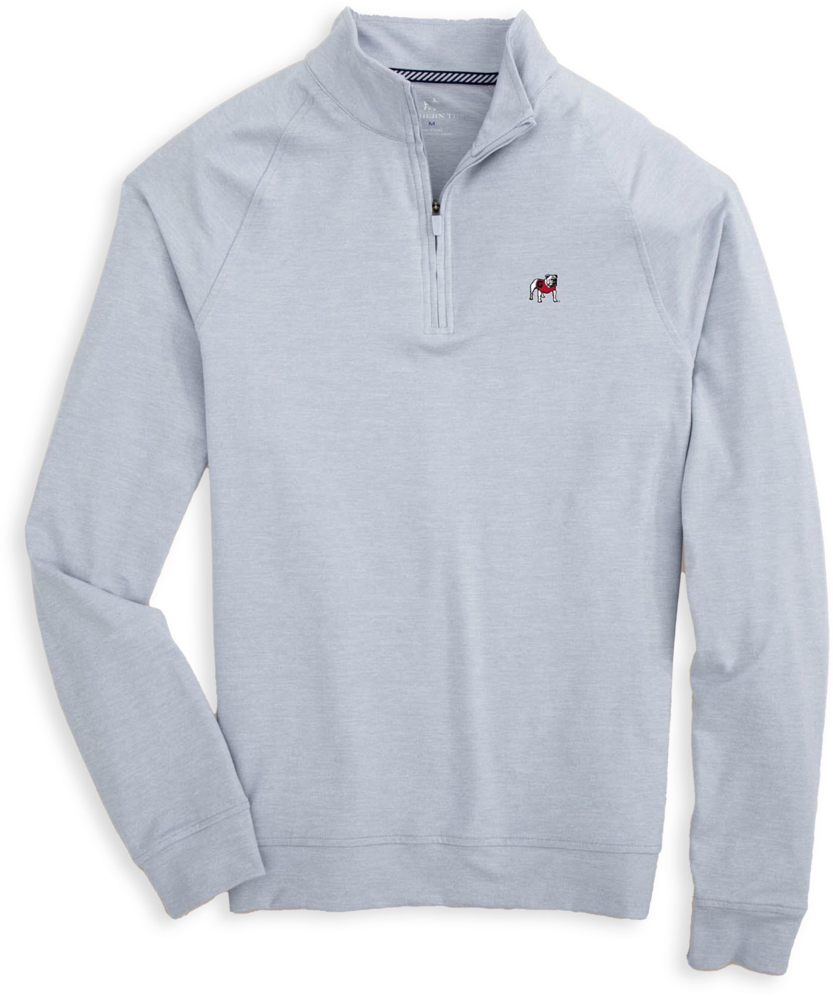 Southern Tide Men's Georgia Bulldogs Grey Cruiser Heather Quarter-Zip Pullover Shirt product image