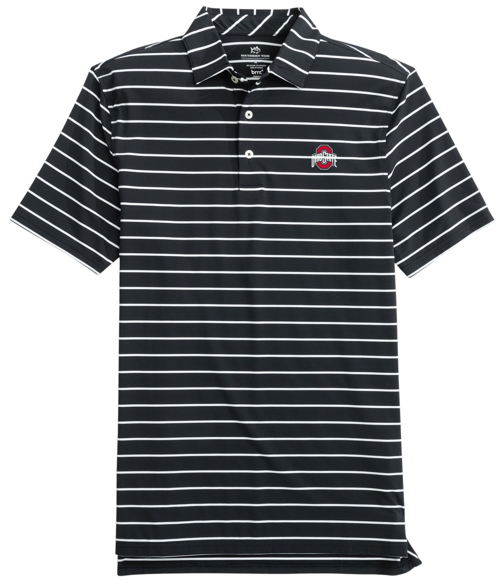 Southern Tide Men's Ohio State Buckeyes Black Desmond Stripe Polo product image