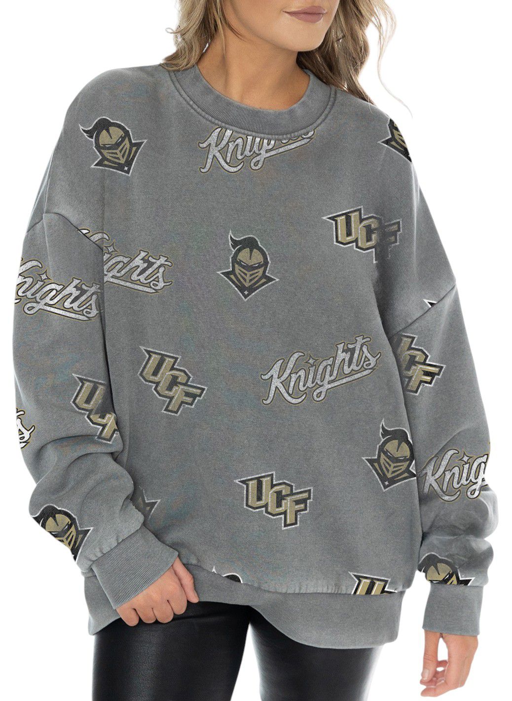 Gameday Couture Women's UCF Knights Grey Playback Vintage Wash Crew Sweatshirt product image