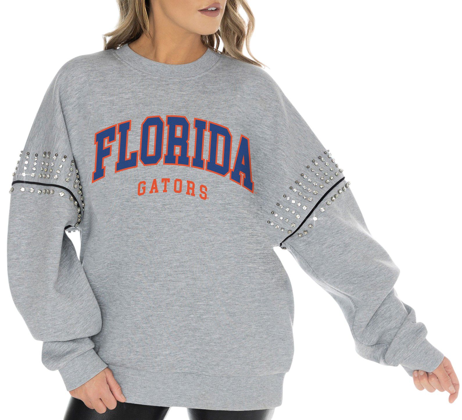 Gameday Couture Women's Florida Gators Grey Playback Vintage Wash Crew Sweatshirt product image