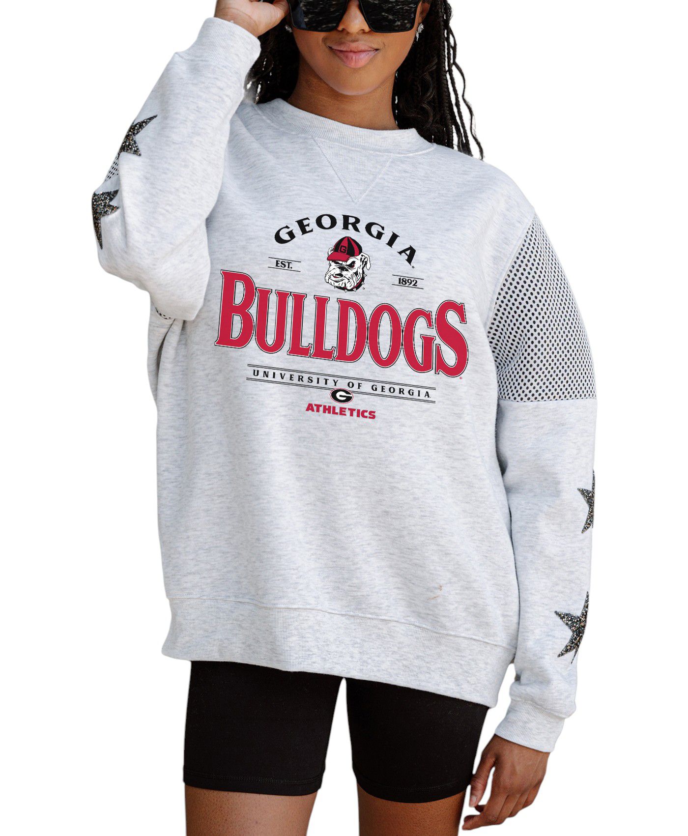 Georgia Inspired Bulldog Sunnies Women's Cropped Sweatshirt shops