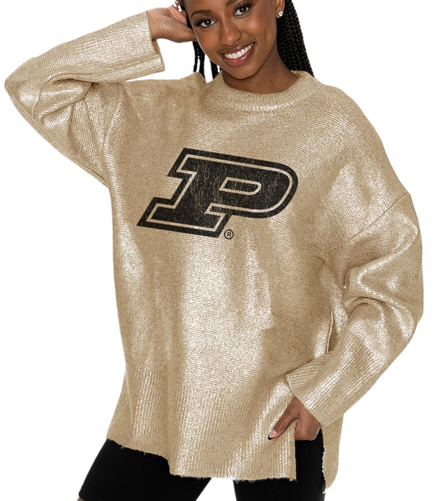 Gameday Couture Women s Purdue Boilermakers Gold Shine Down Sweater Large Yellow