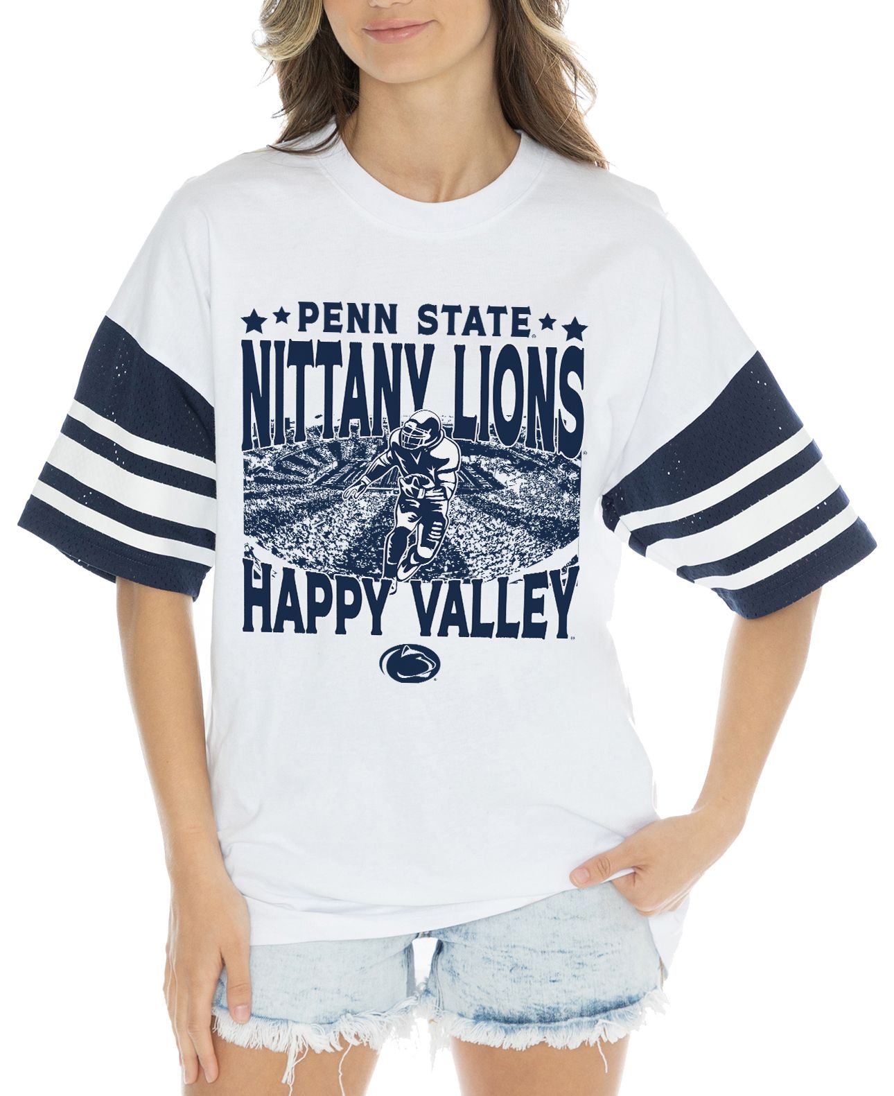 Gameday Couture Women's Penn State Nittany Lions White Stripe T-Shirt product image