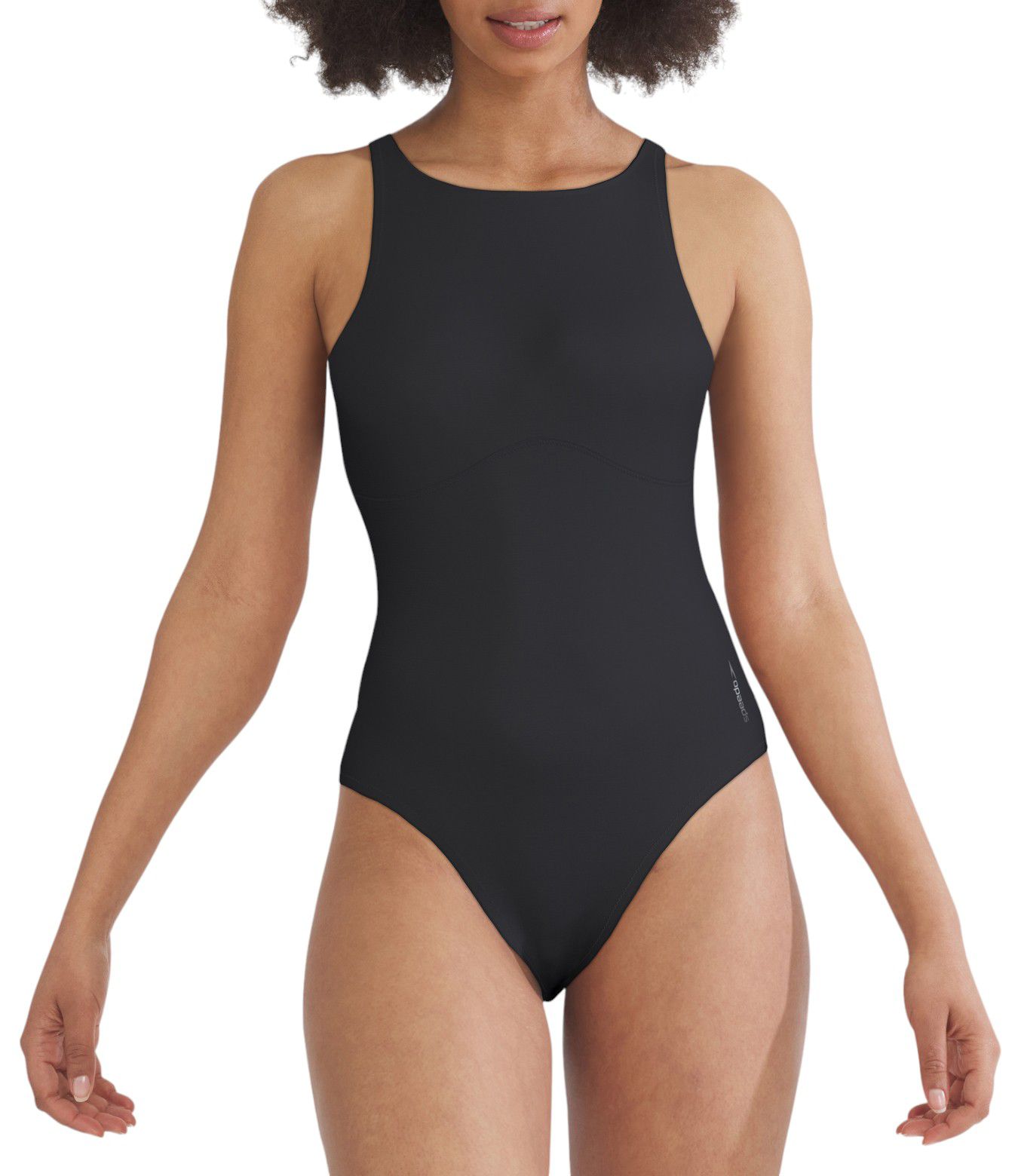 Speedo Women's Solid High Neck One Piece Swimsuit product image