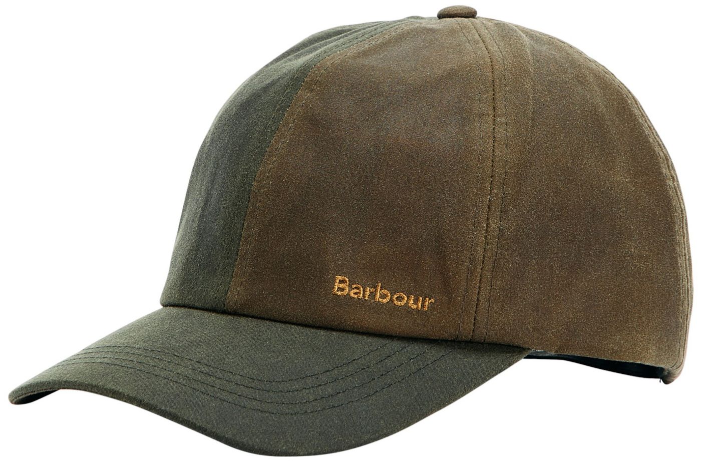 BARBOUR Olive Green Waxed Coton 6 Panel Baseball Cap Hat Size newest One Size