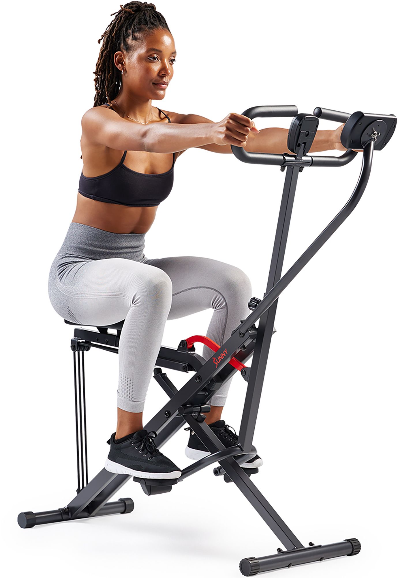 Sunny Health & Fitness Smart Compact Upright Row-N-Ride With Adjustable Squat Motion product image