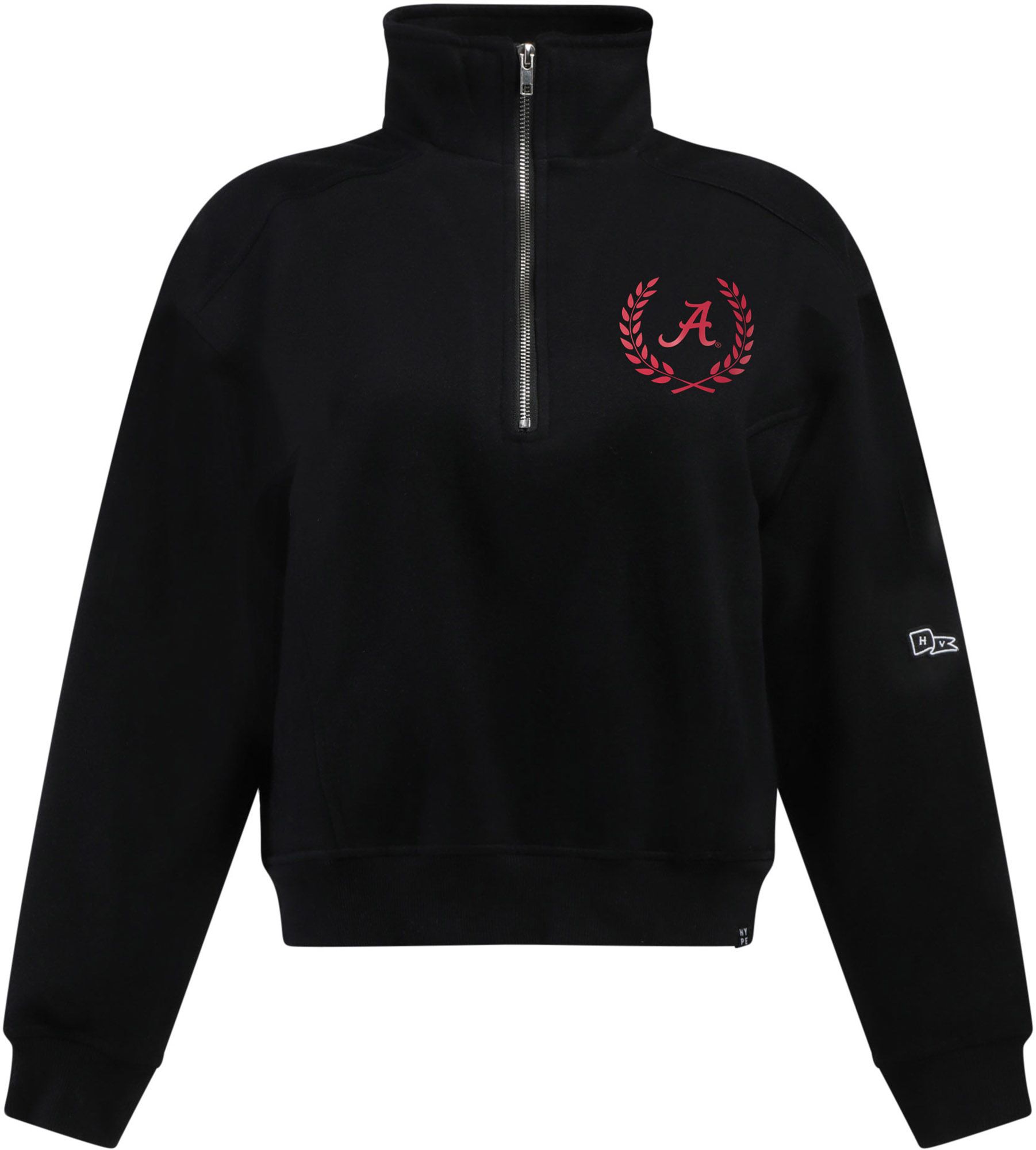 Hype and Vice Women's Alabama Crimson Tide Black Vintage Half-Zip Shirt product image