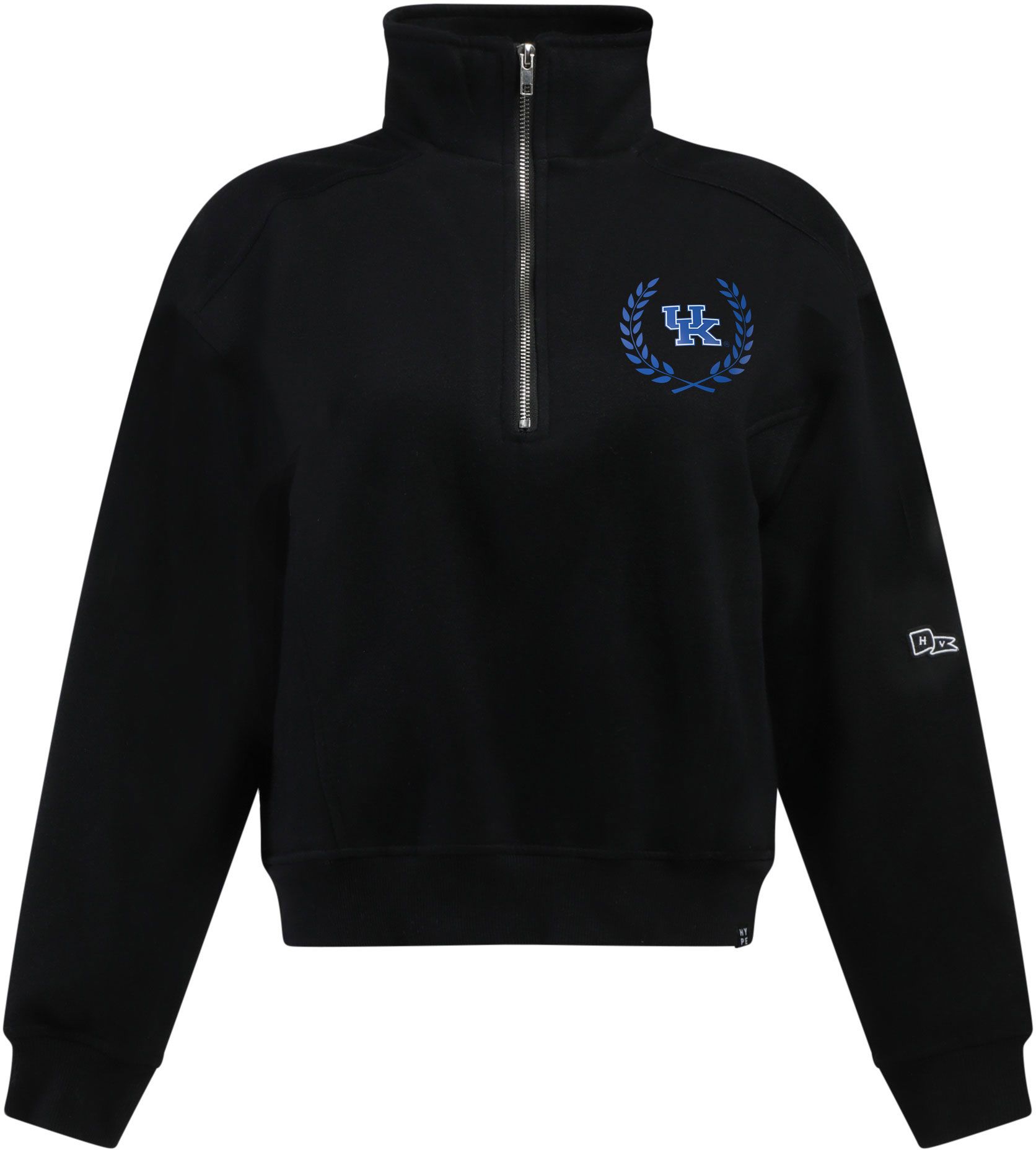 Hype and Vice Women's Kentucky Wildcats Black Vintage Half-Zip Shirt product image
