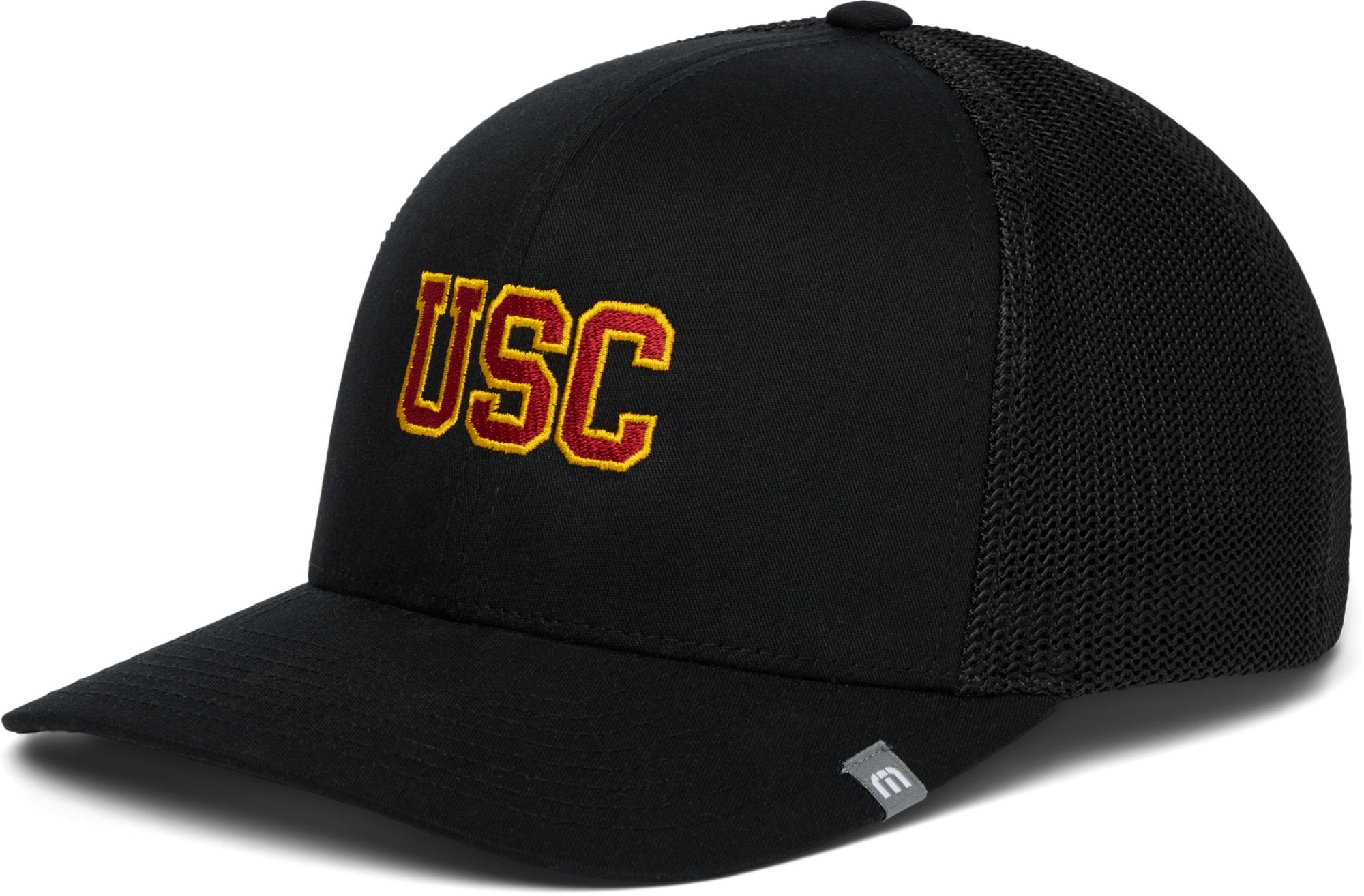 TravisMathew Adult USC Trojans Black Widdler Snapback Hat product image