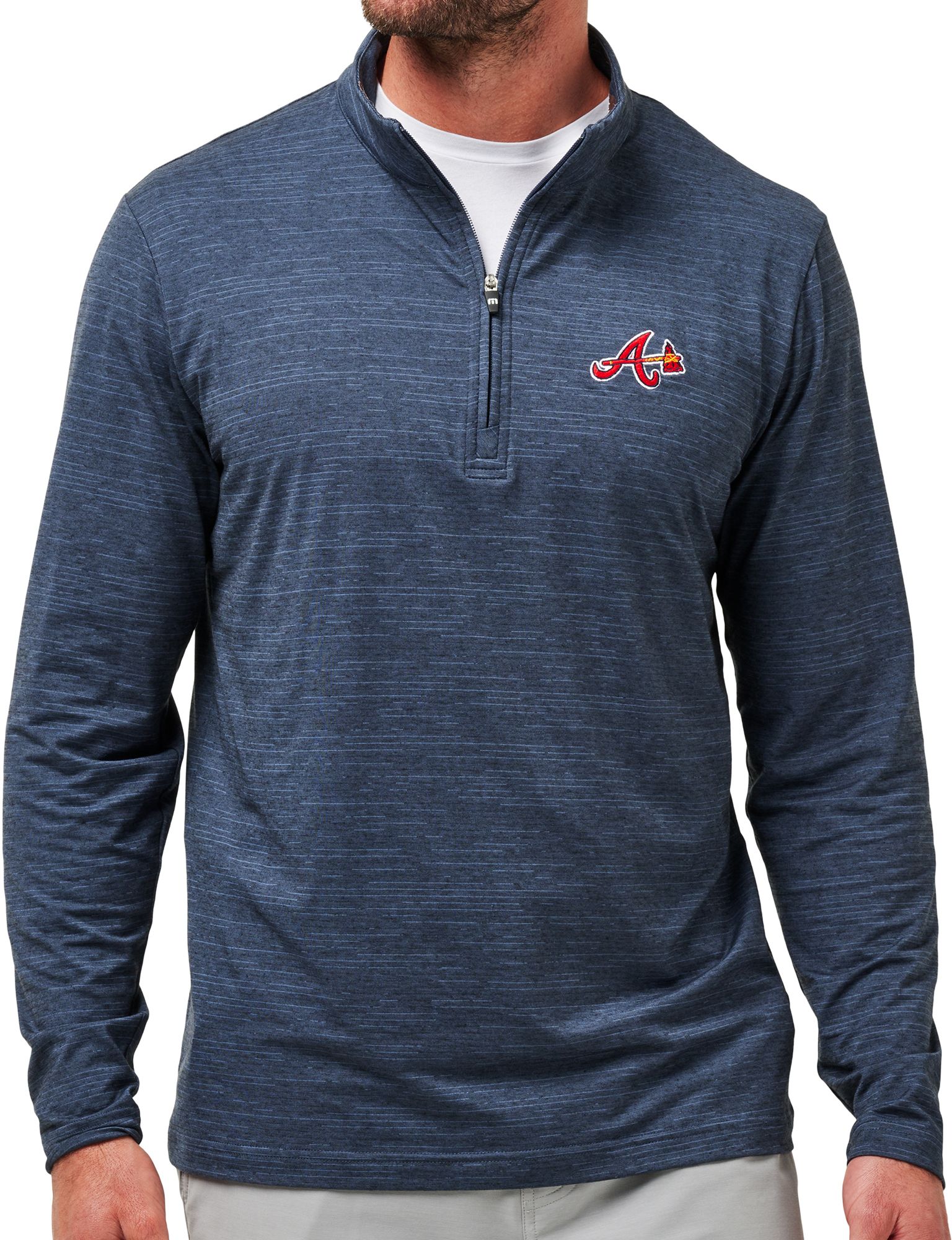 TravisMathew Men's Atlanta Braves Navy Heater 1/4 Zip product image